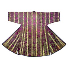 Robe de chambre en soie matelassée de la fin du 19e siècle avec doublure en Ikat