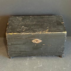 Late 19th Century Rectangular Swedish Gustavian Black Painted Box