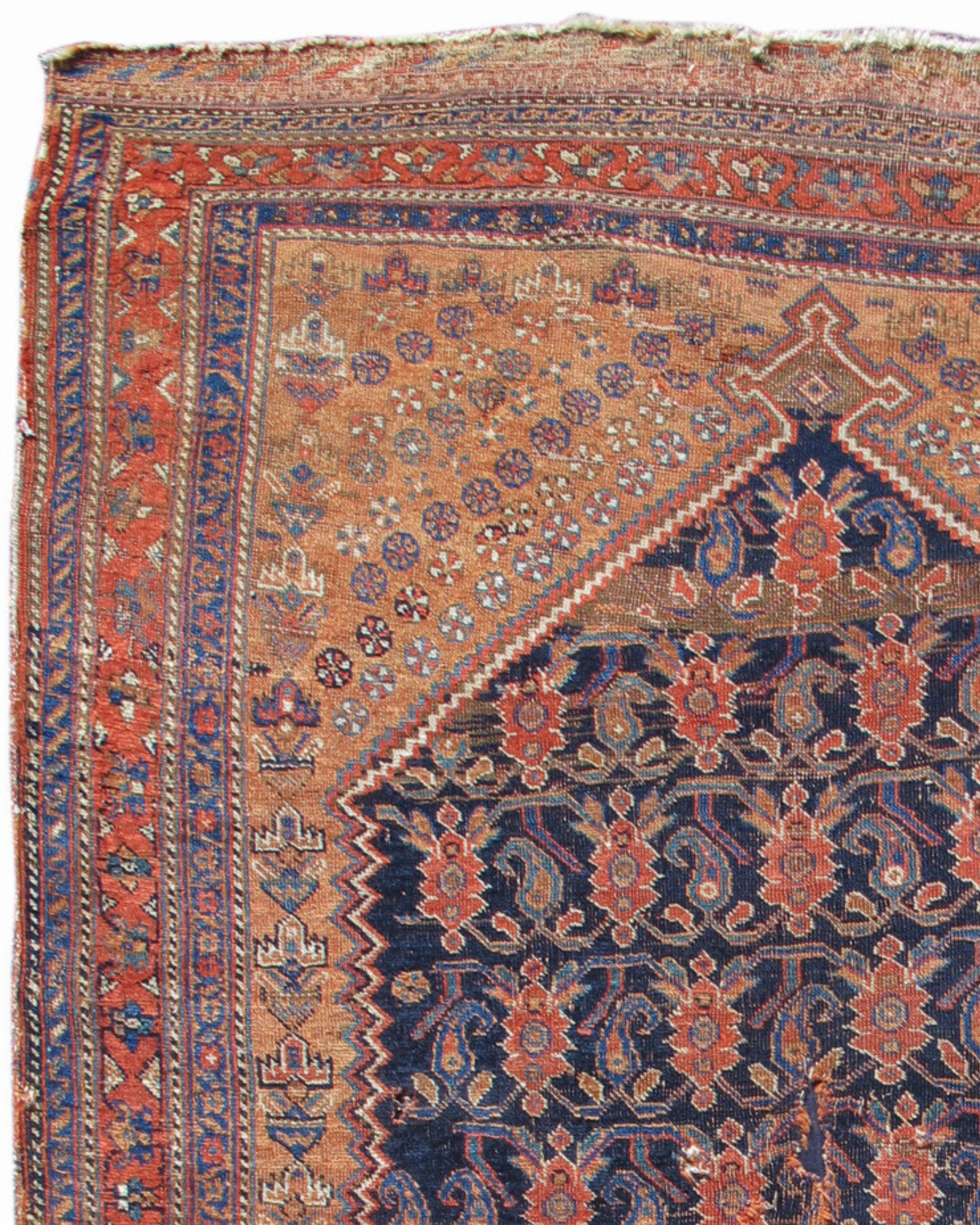 Hand-Woven Antique Indian Afshar Rug, Late 19th Century For Sale