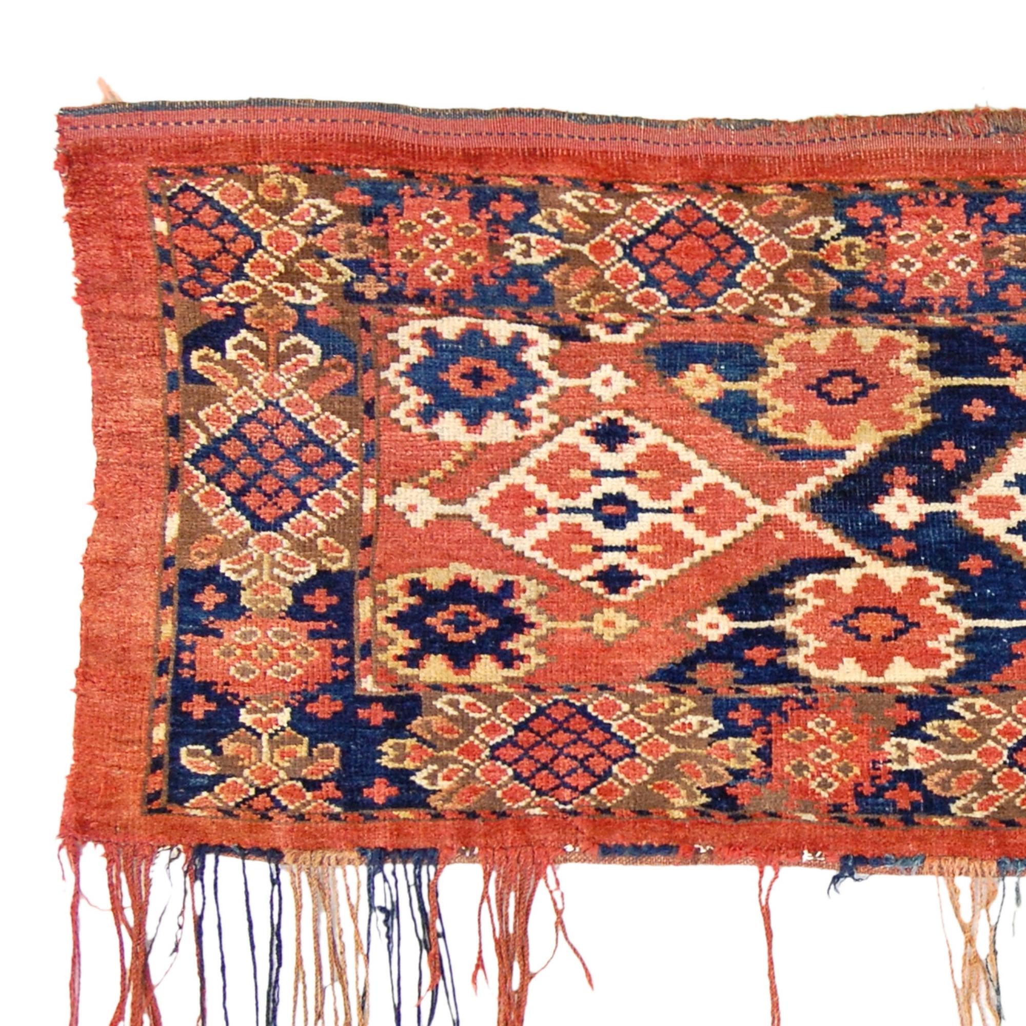 Late 19th Century Red and Blue Bashir Torba Bag For Sale 1