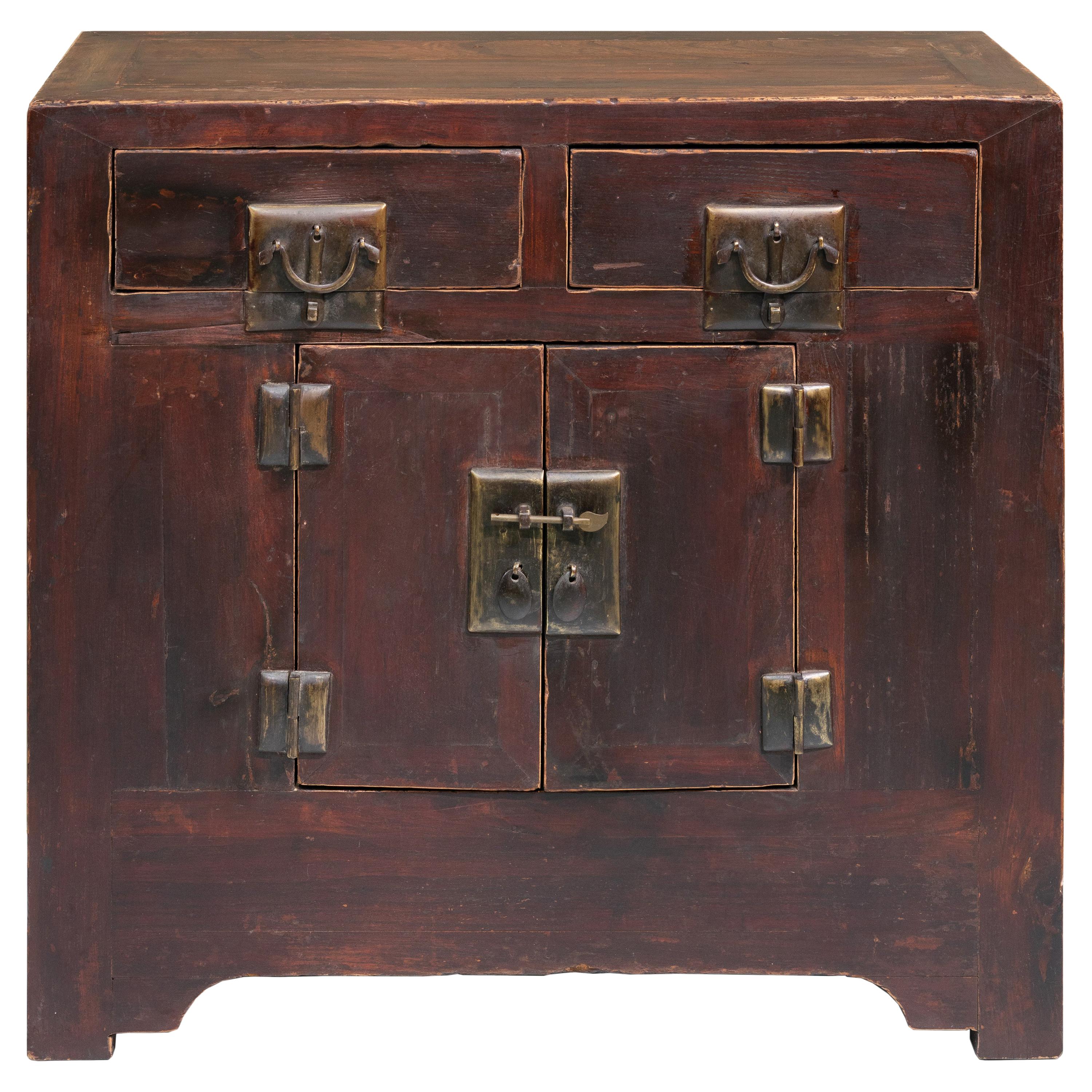 Late 19th Century Reddish Brown Cabinet from Shanxi, China