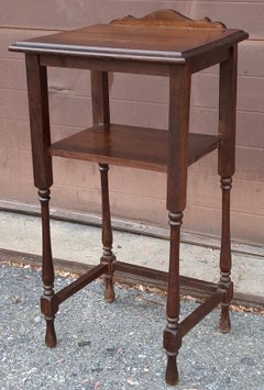 Late 19th Century Refinished Walnut Tiered Side Table