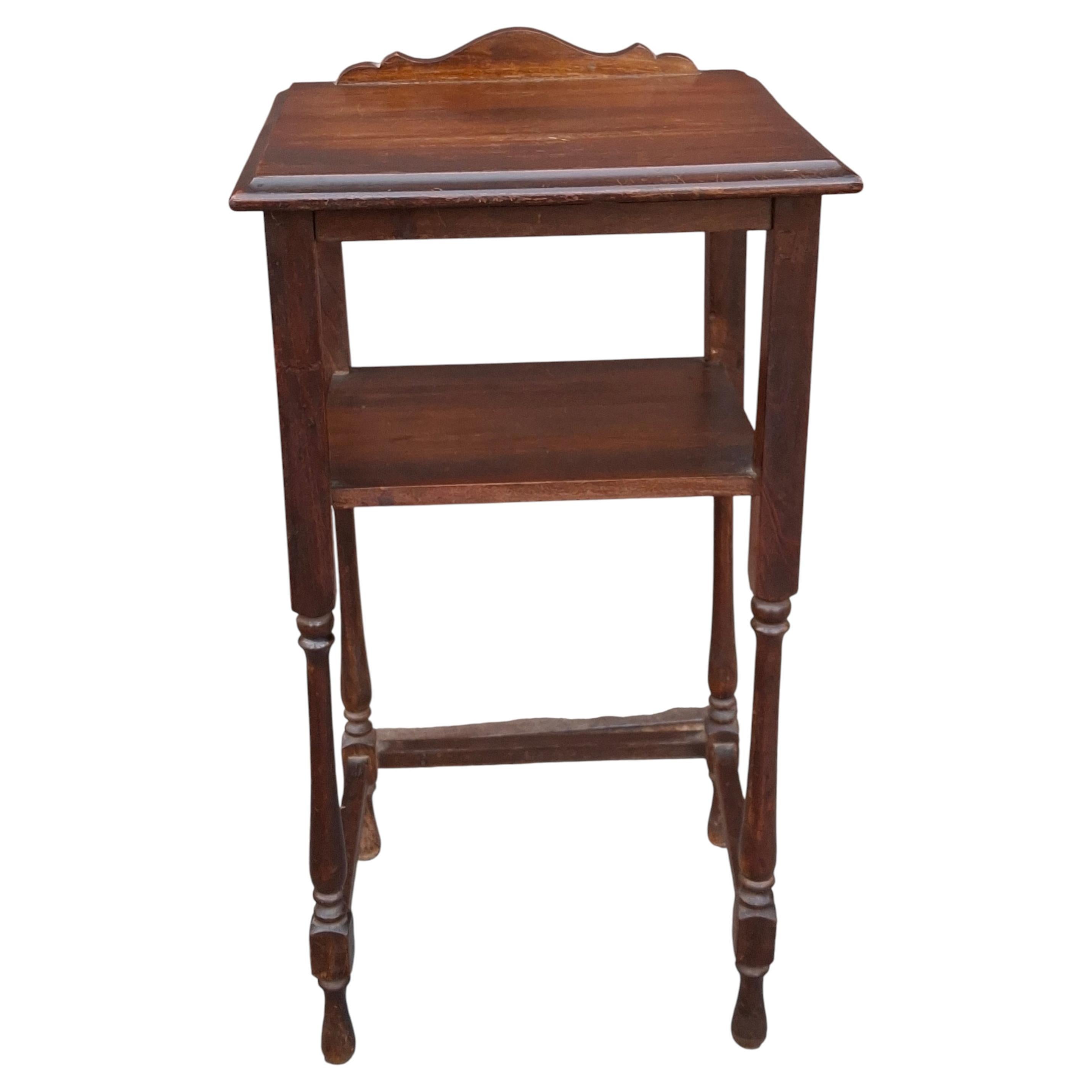 Late 19th Century Refinished Walnut Tiered Side Table