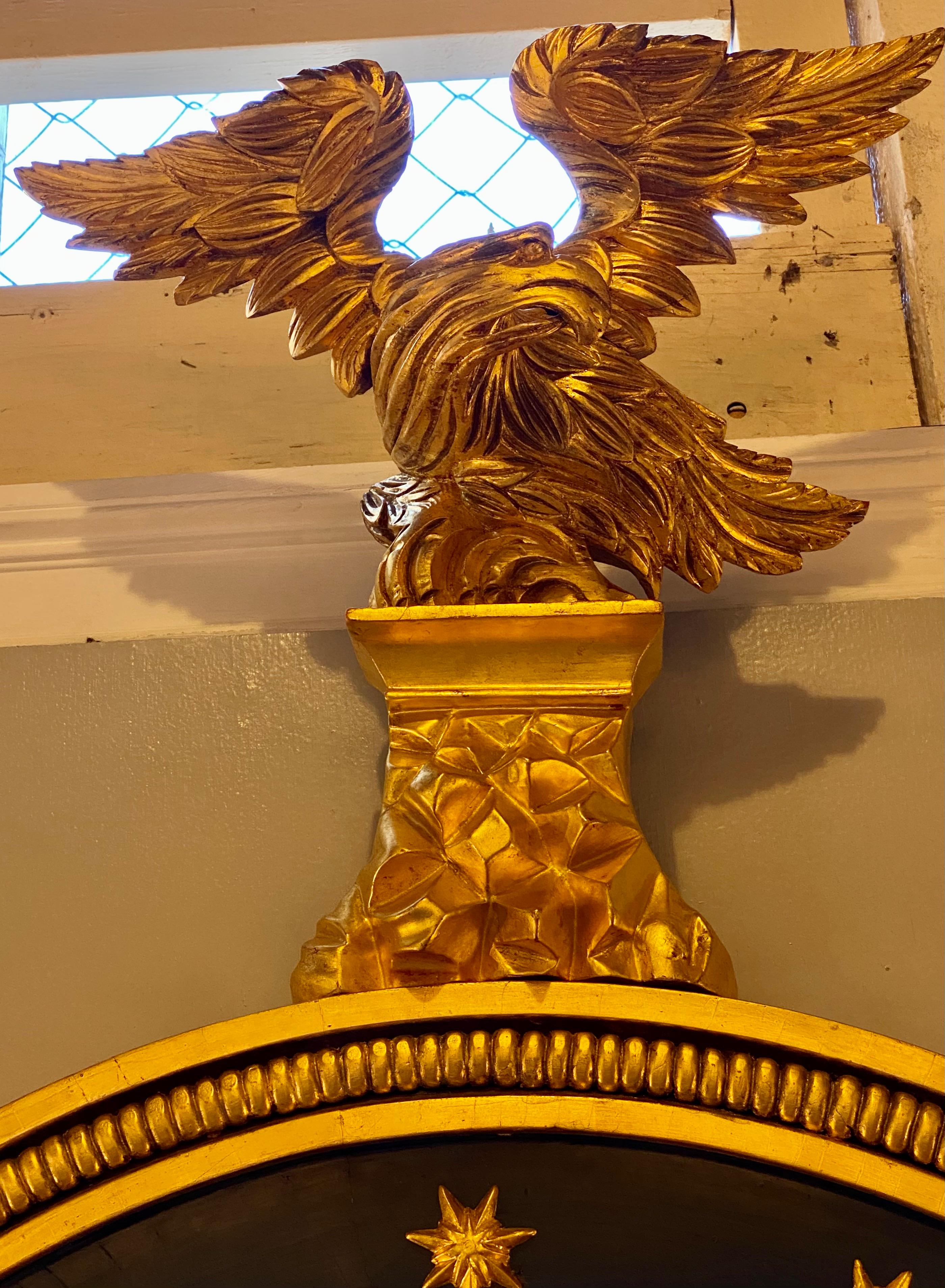 Late 19th Century Regency Carved and Ebonized Giltwood Bullseye Convex Mirror 9