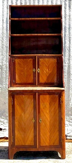 Late 19th Century Regency Chevron Inlay Cascading Cabinet