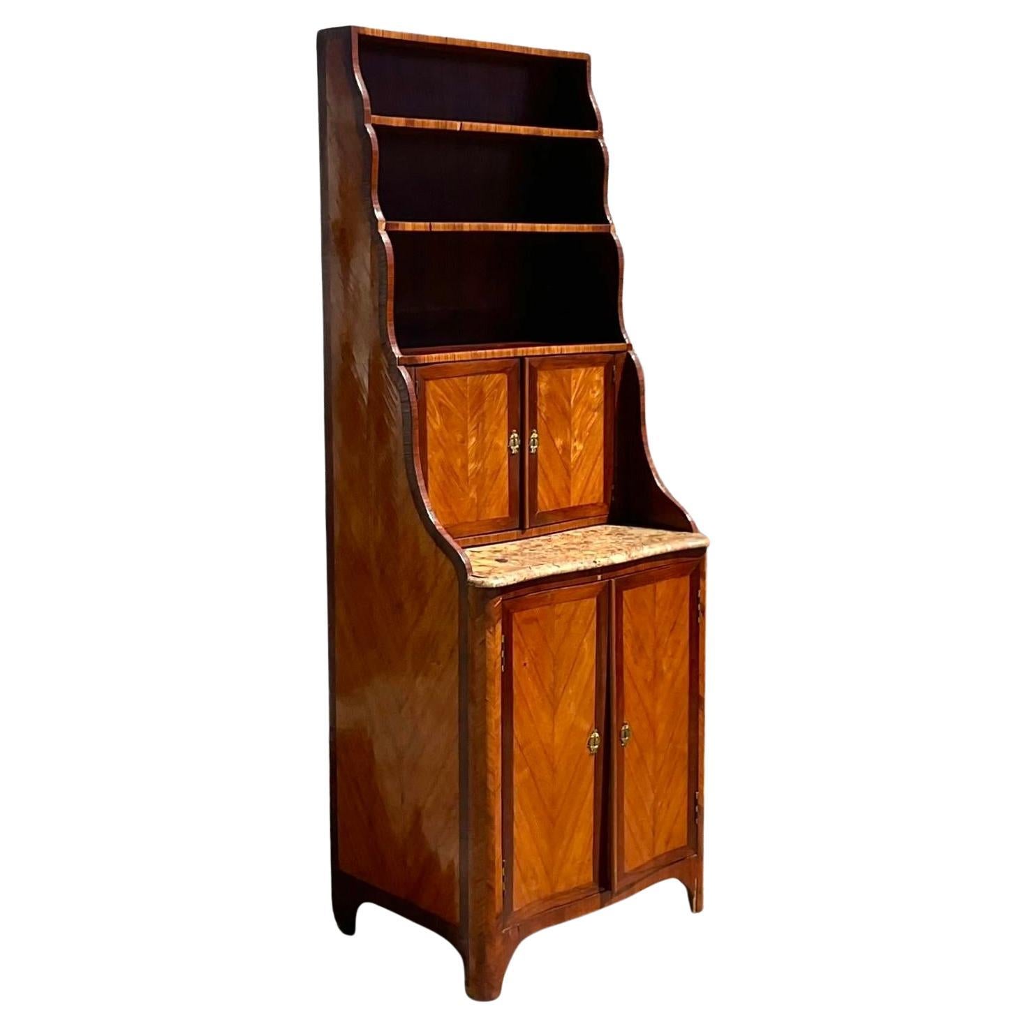 Late 19th Century Regency Chevron Inlay Cascading Cabinet For Sale