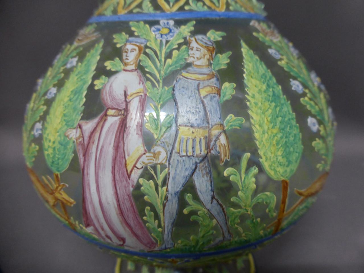 Glass Late 19th Century Renaissance Style Blown Polychrome Vase