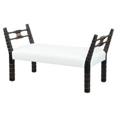 Late 19th-century reupholstered Moorish style window bench with beautiful colors