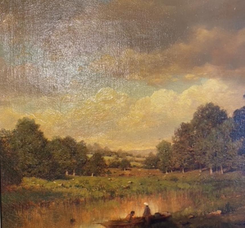 American Classical Late 19th Century Landscape Oil on Canvas Painting by Henry Pember Smith