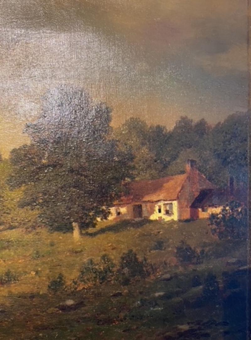 American Late 19th Century Landscape Oil on Canvas Painting by Henry Pember Smith