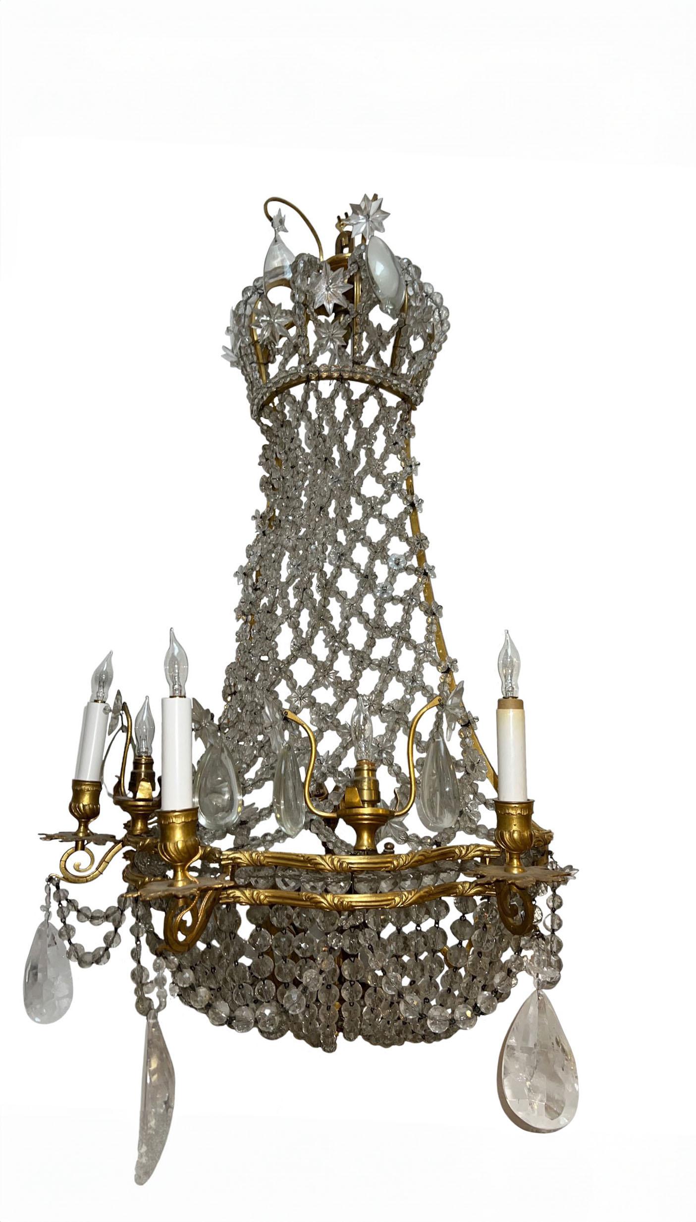 Apliques de cristal de roca de finales del siglo XIX Francés en venta