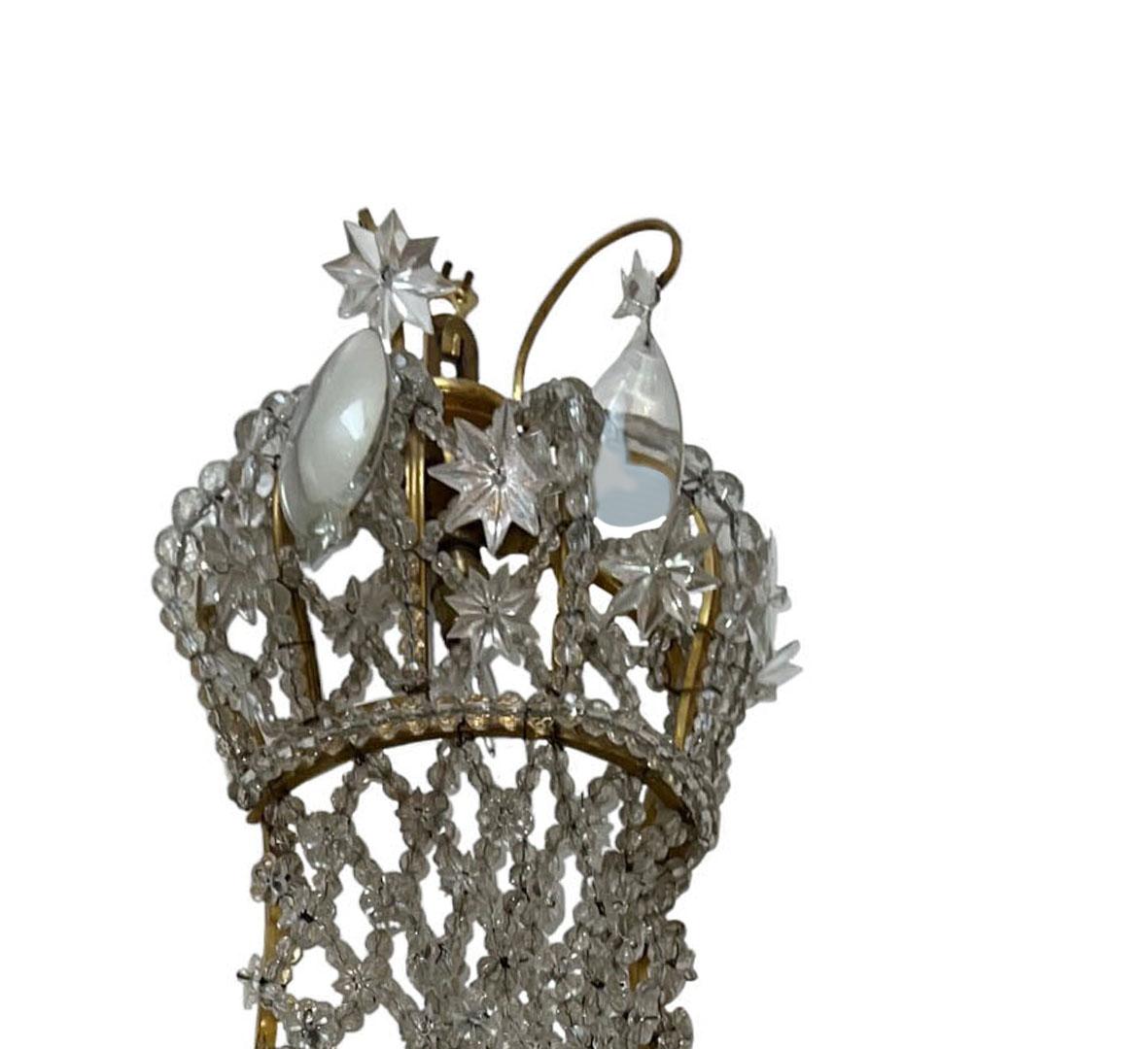 Bronze Late 19th Century Rock Crystal Sconces  For Sale