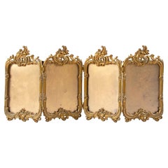 Late 19th Century Rococo Gilt Copper Fourfold Picture Frame