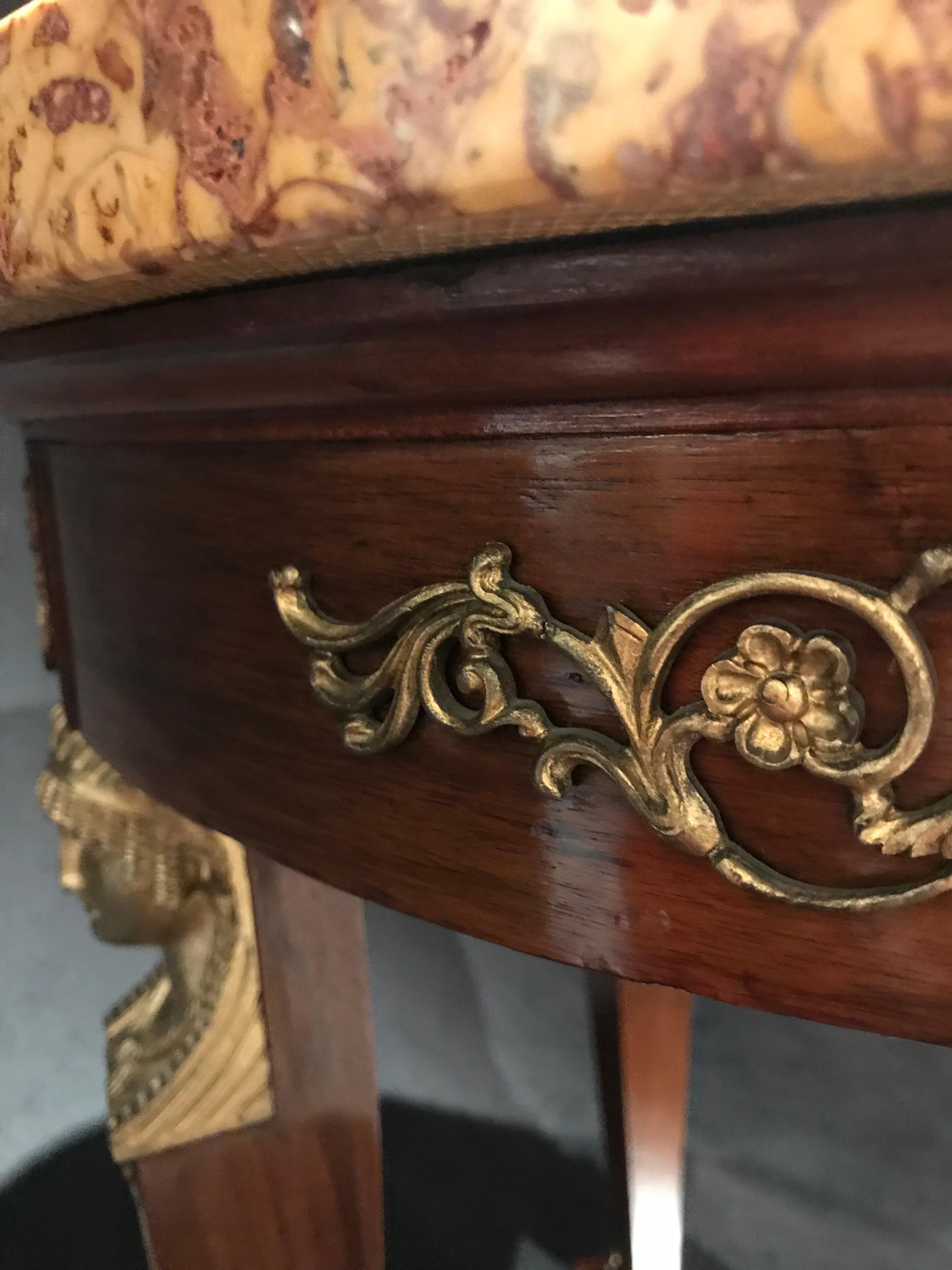 Late 19th Century Rococo Marble Topped Mahogany & Ormolu Mounted Centre Table For Sale 6