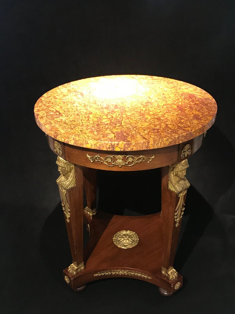 Rococo Revival Late 19th Century Rococo Marble Topped Mahogany & Ormolu Mounted Centre Table For Sale