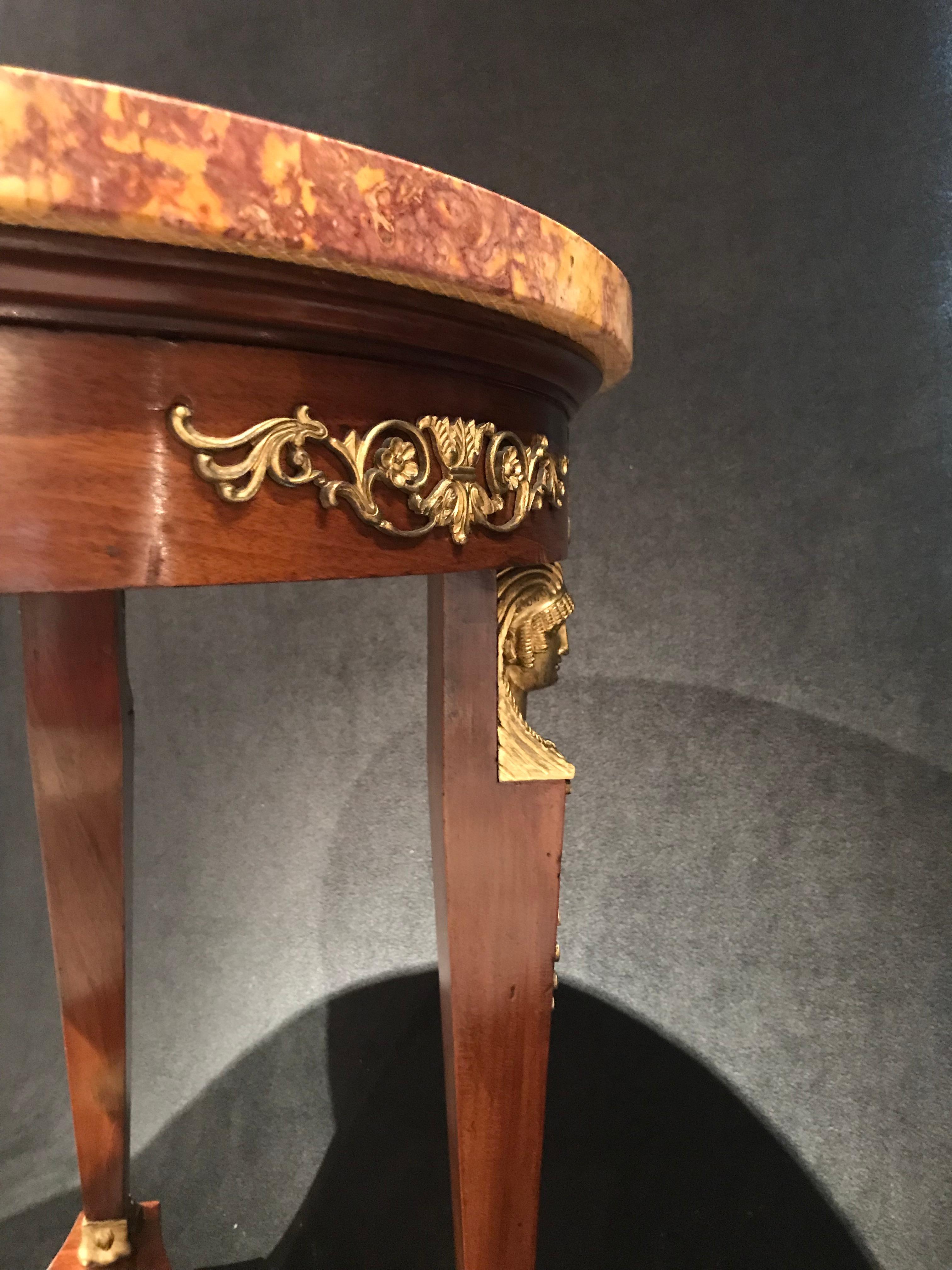 Late 19th Century Rococo Marble Topped Mahogany & Ormolu Mounted Centre Table For Sale 1