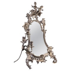 Late 19th Century, Rococo Revival Table Mirror with Candle Holders, 22.4 in