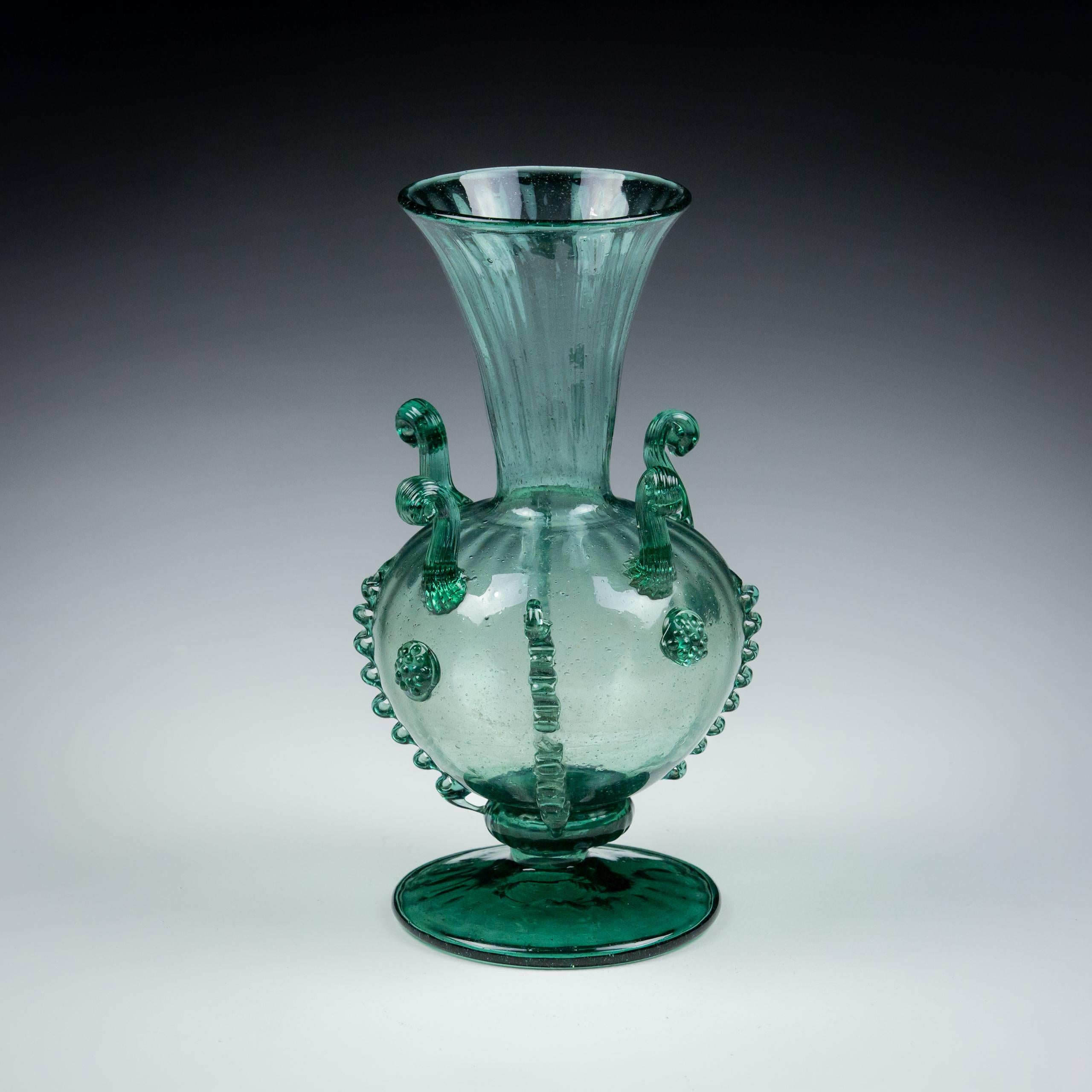 Impressive Romanesque Style Glass Vase. Late 19th Century, 

Italy. Circa 1880.