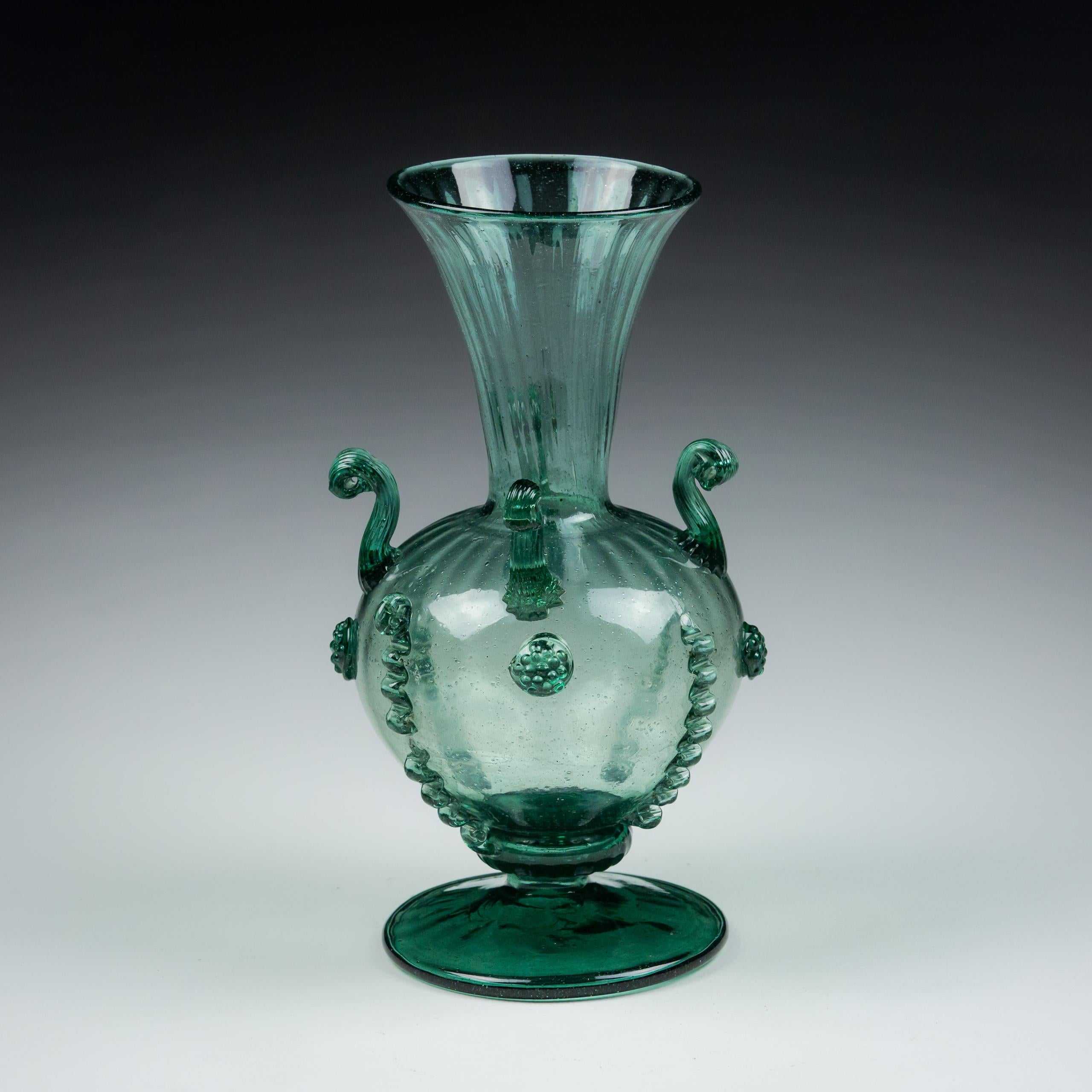 Italian Late 19th Century Romanesque Glass Vase For Sale