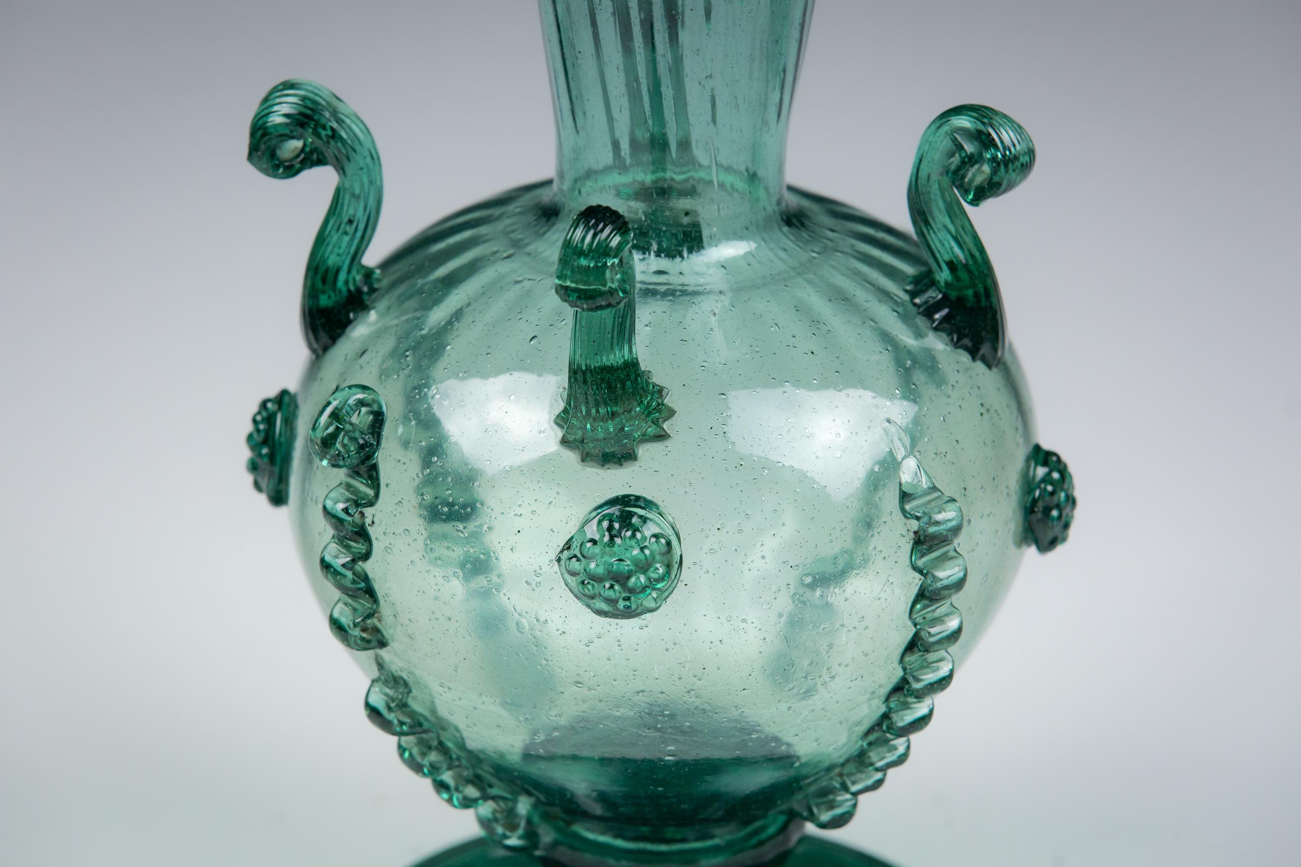 Late 19th Century Romanesque Glass Vase In Fair Condition For Sale In Pease pottage, West Sussex