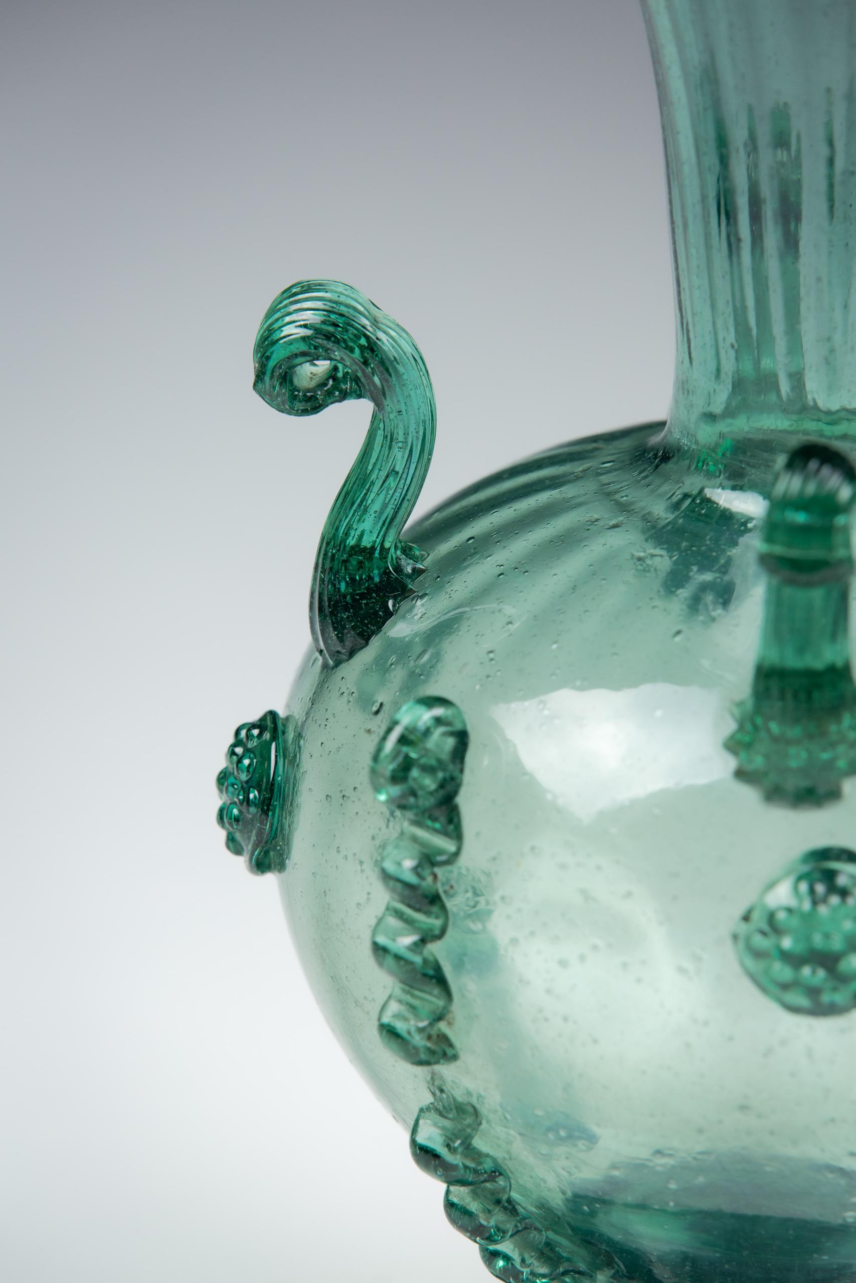 Blown Glass Late 19th Century Romanesque Glass Vase For Sale