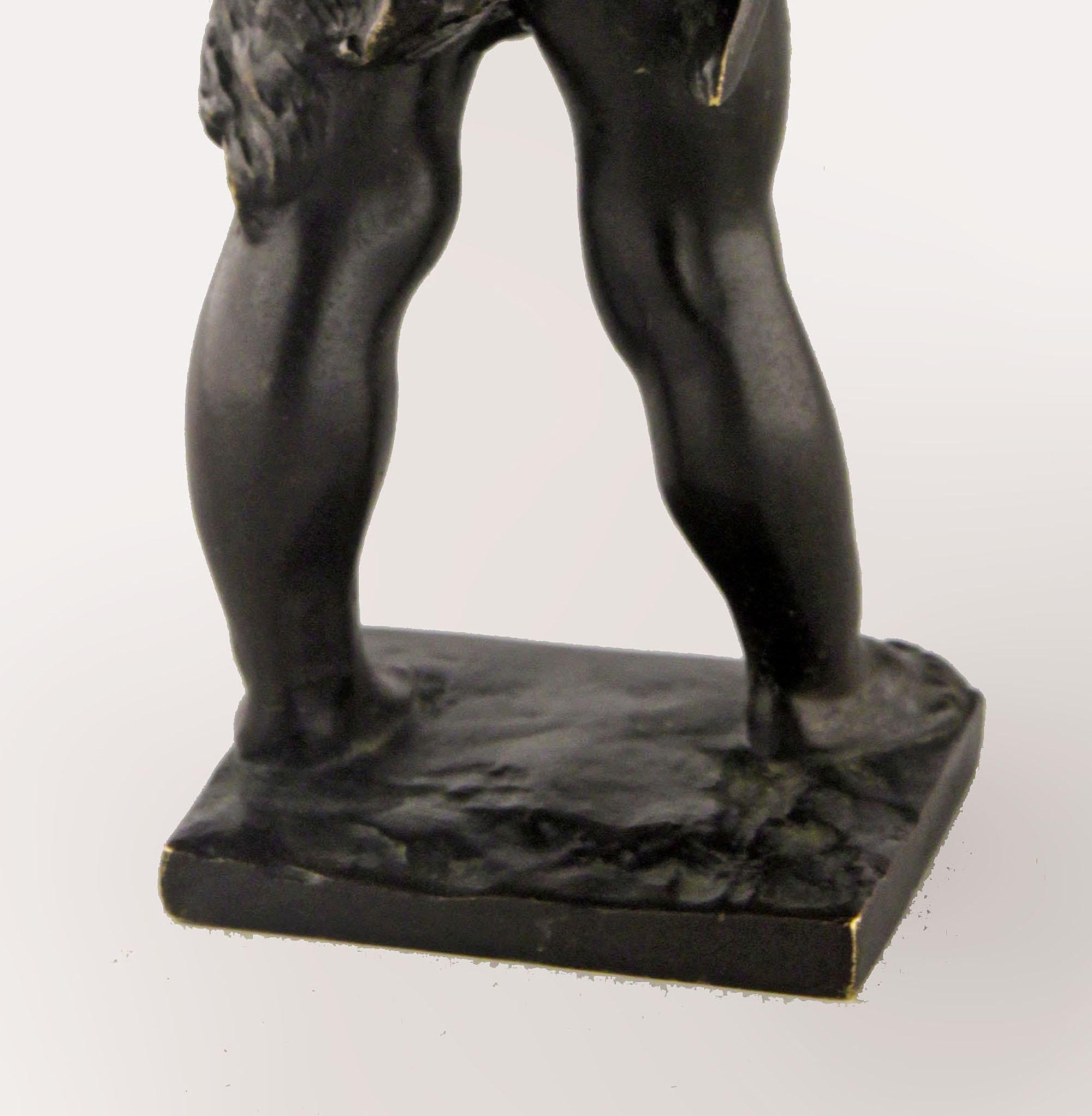 Late 19th Century Romantic French Black Patina Bronze Sculpture of a Hunter Boy For Sale 2