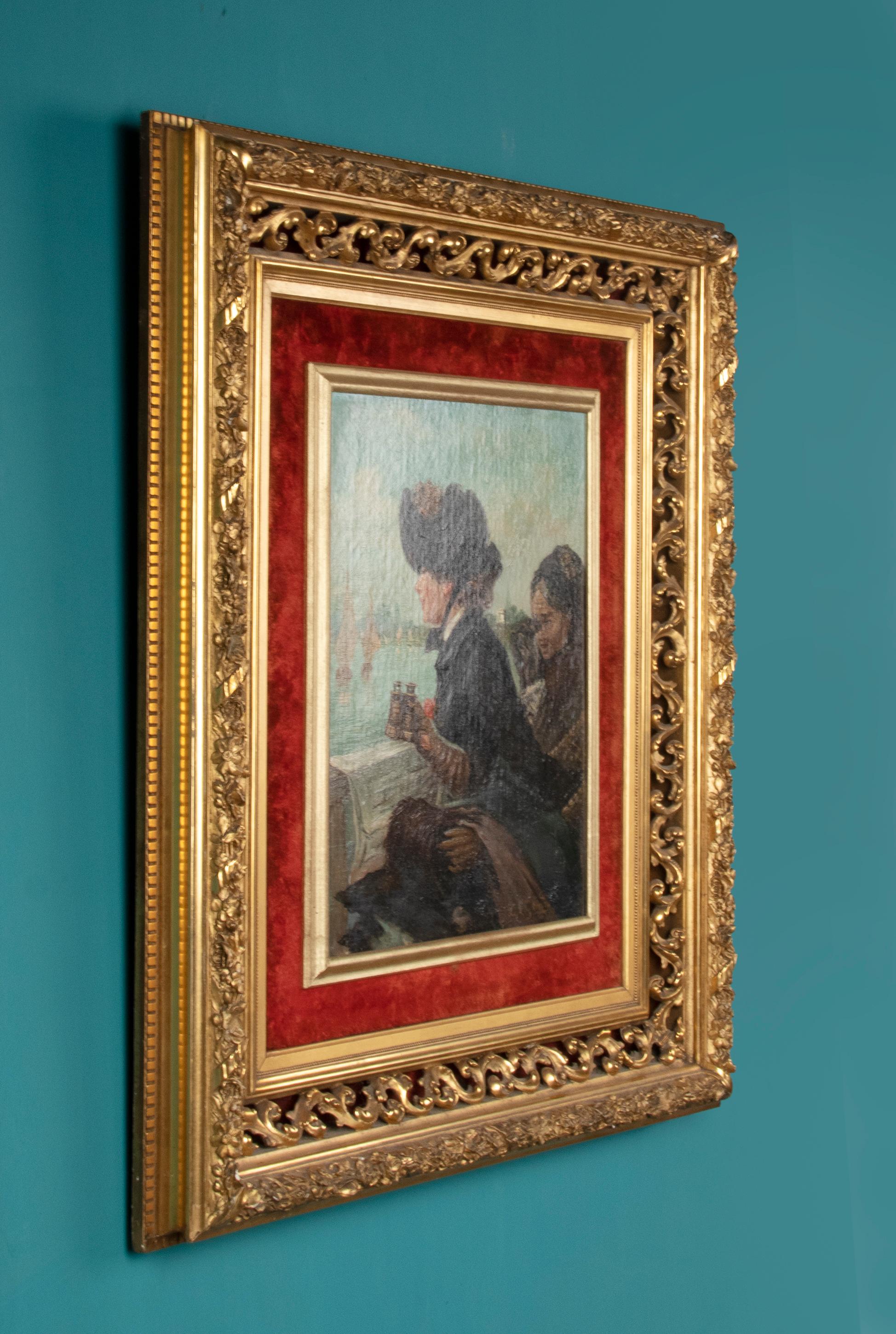 Peinture à l'huile romantique de la fin du XIXe siècle d'après Eduardo Garrido en vente 3