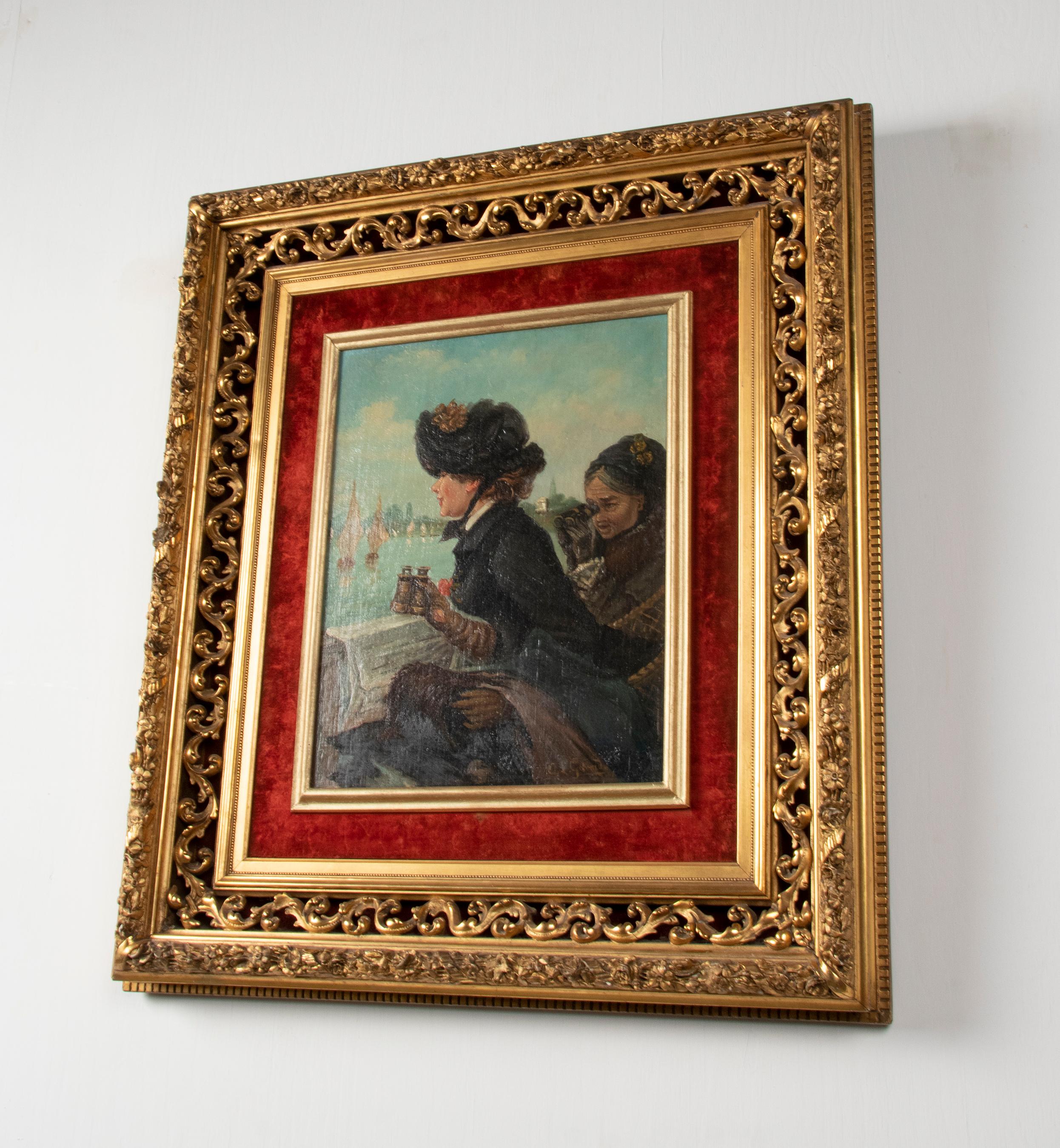 Late 19th Century Romantic Oil Painting After Eduardo Garrido For Sale 8