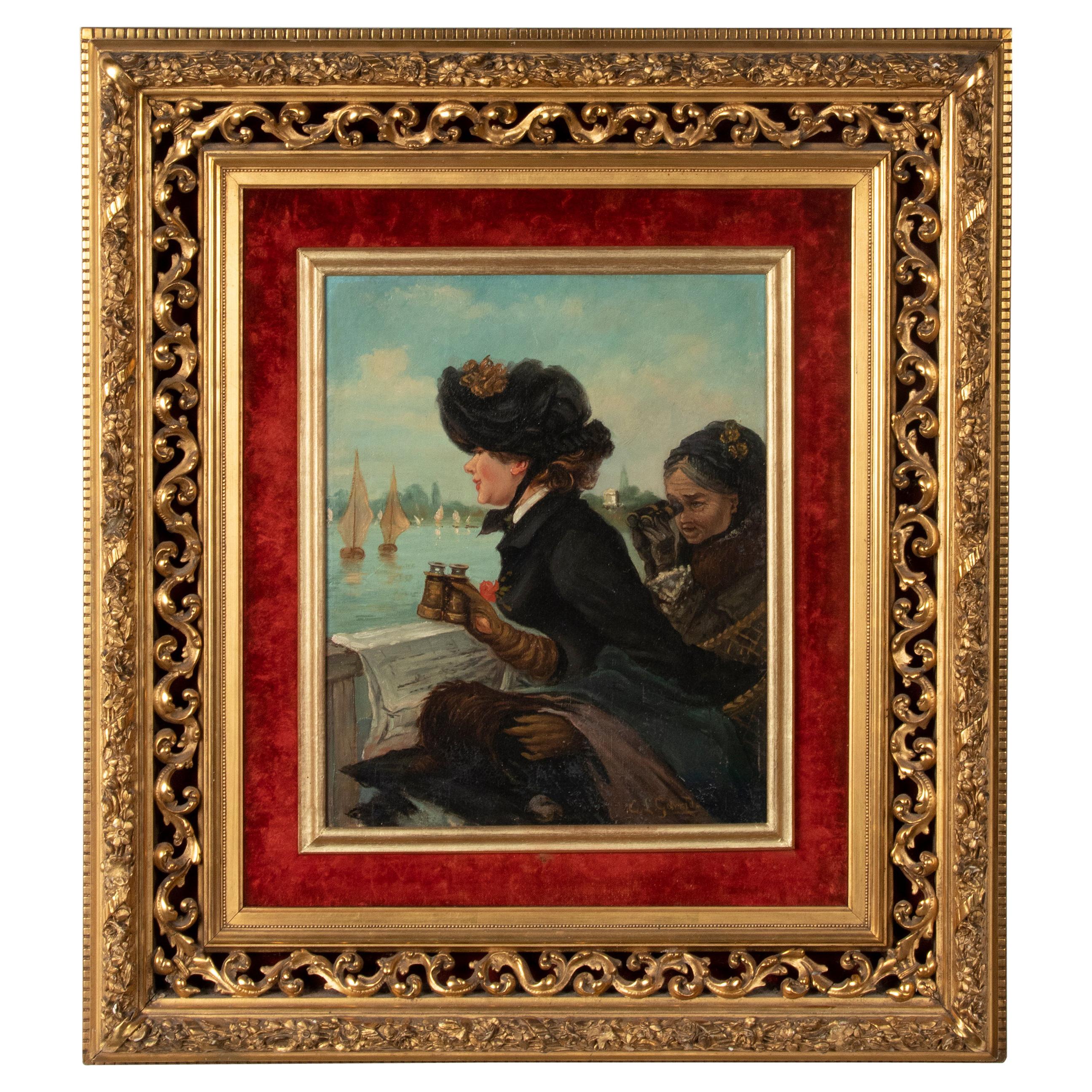 Late 19th Century Romantic Oil Painting After Eduardo Garrido