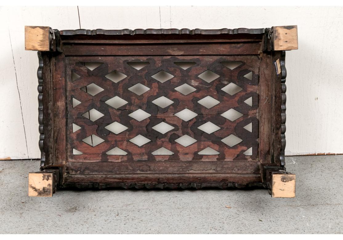 Late 19th Century Rosewood Chinese Carved And Inlaid Low Tea Table For Sale 7
