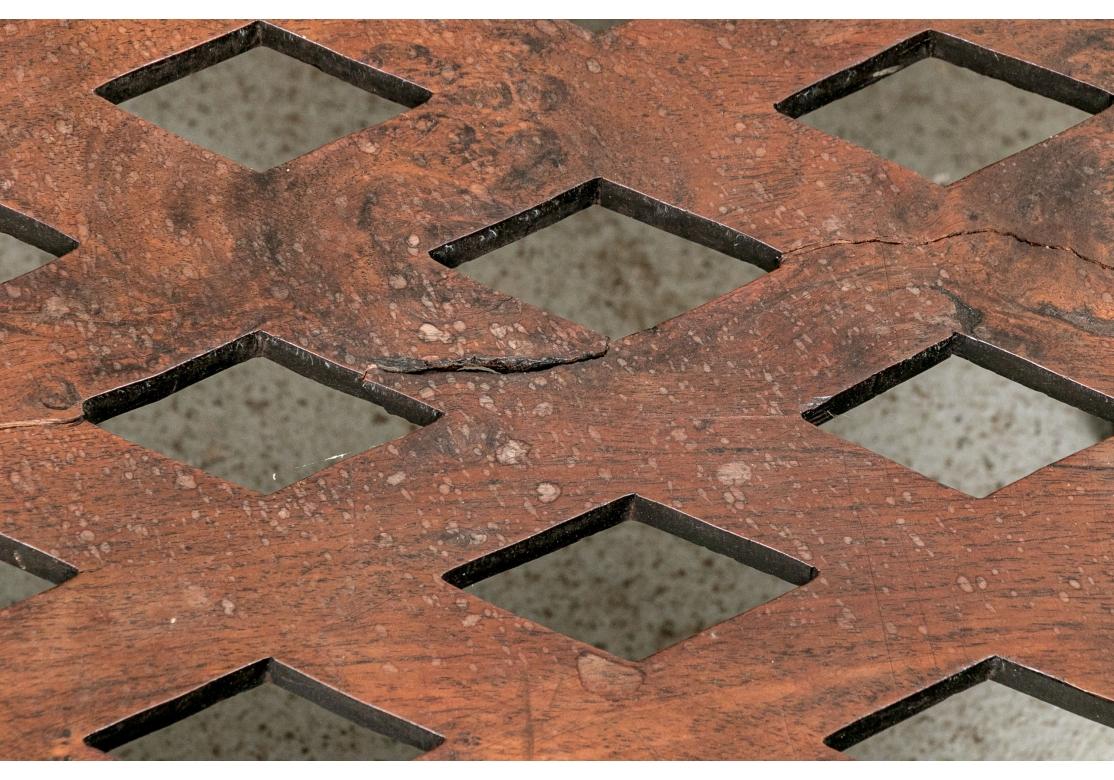 Ming Late 19th Century Rosewood Chinese Carved And Inlaid Low Tea Table For Sale