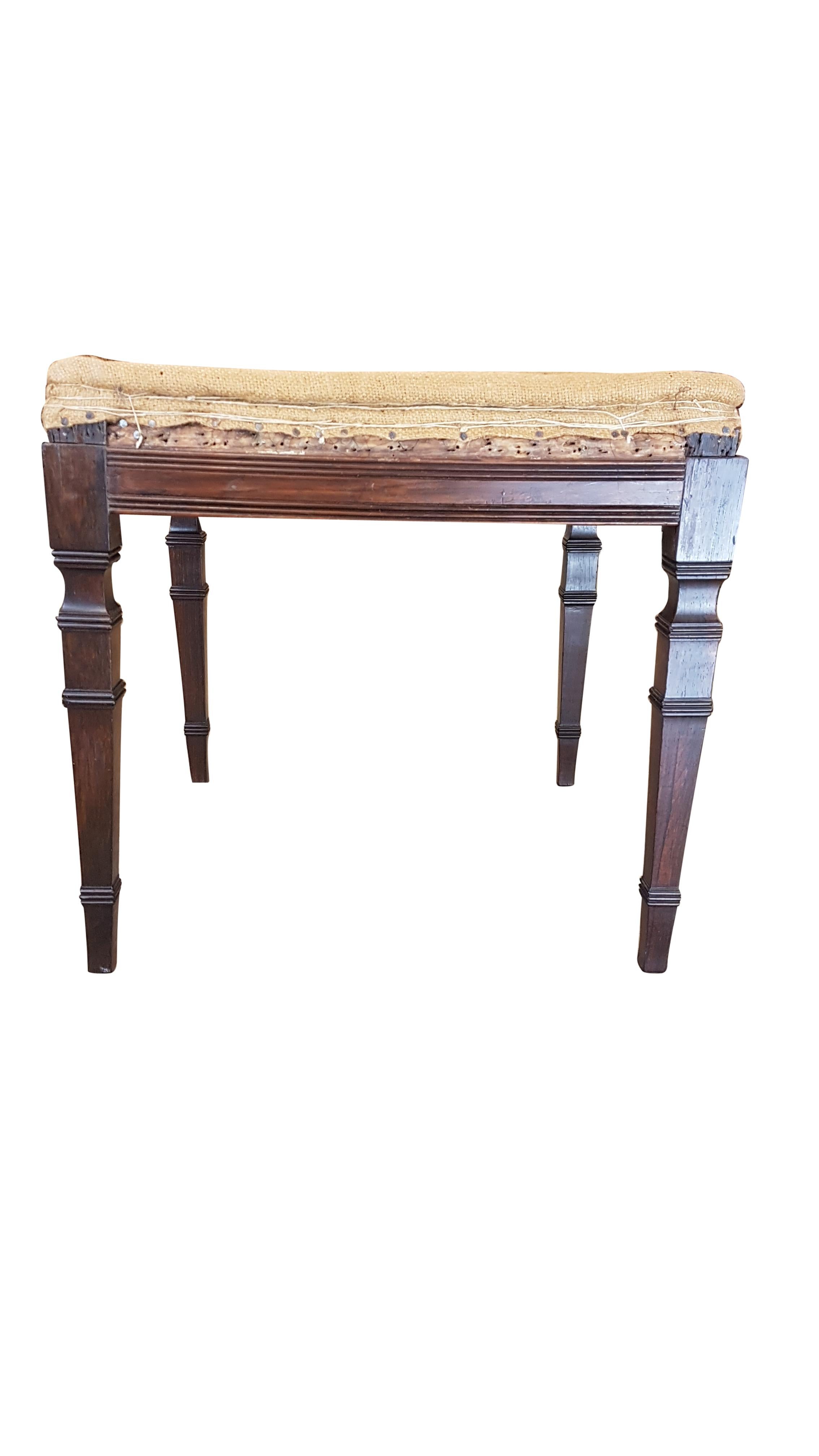 Late Victorian Late 19th Century Rosewood Stool by John Reid & Sons of Leeds