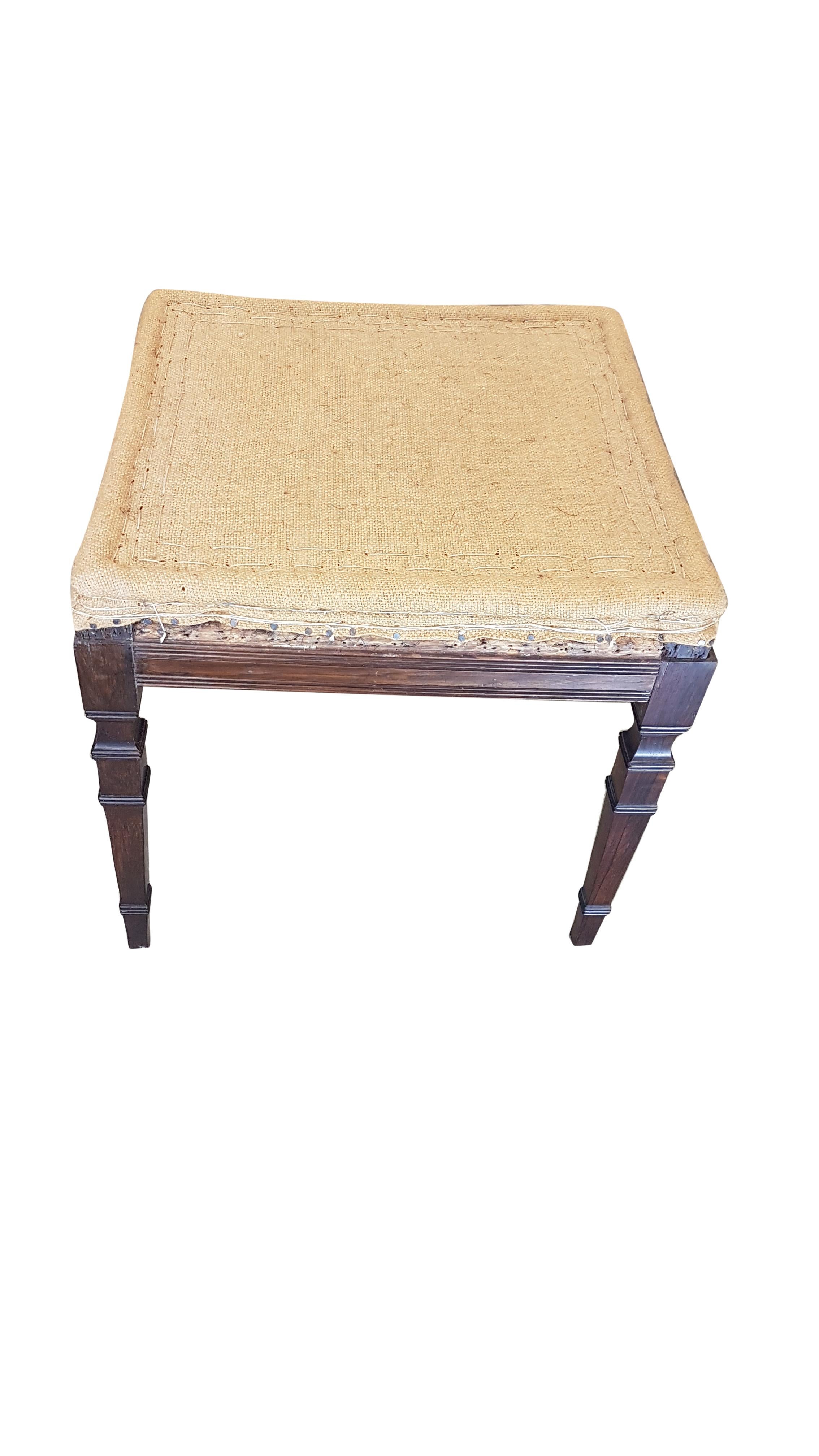 Carved Late 19th Century Rosewood Stool by John Reid & Sons of Leeds
