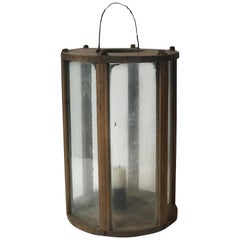 Late 19th Century Rustic Swedish Round Wooden Lantern