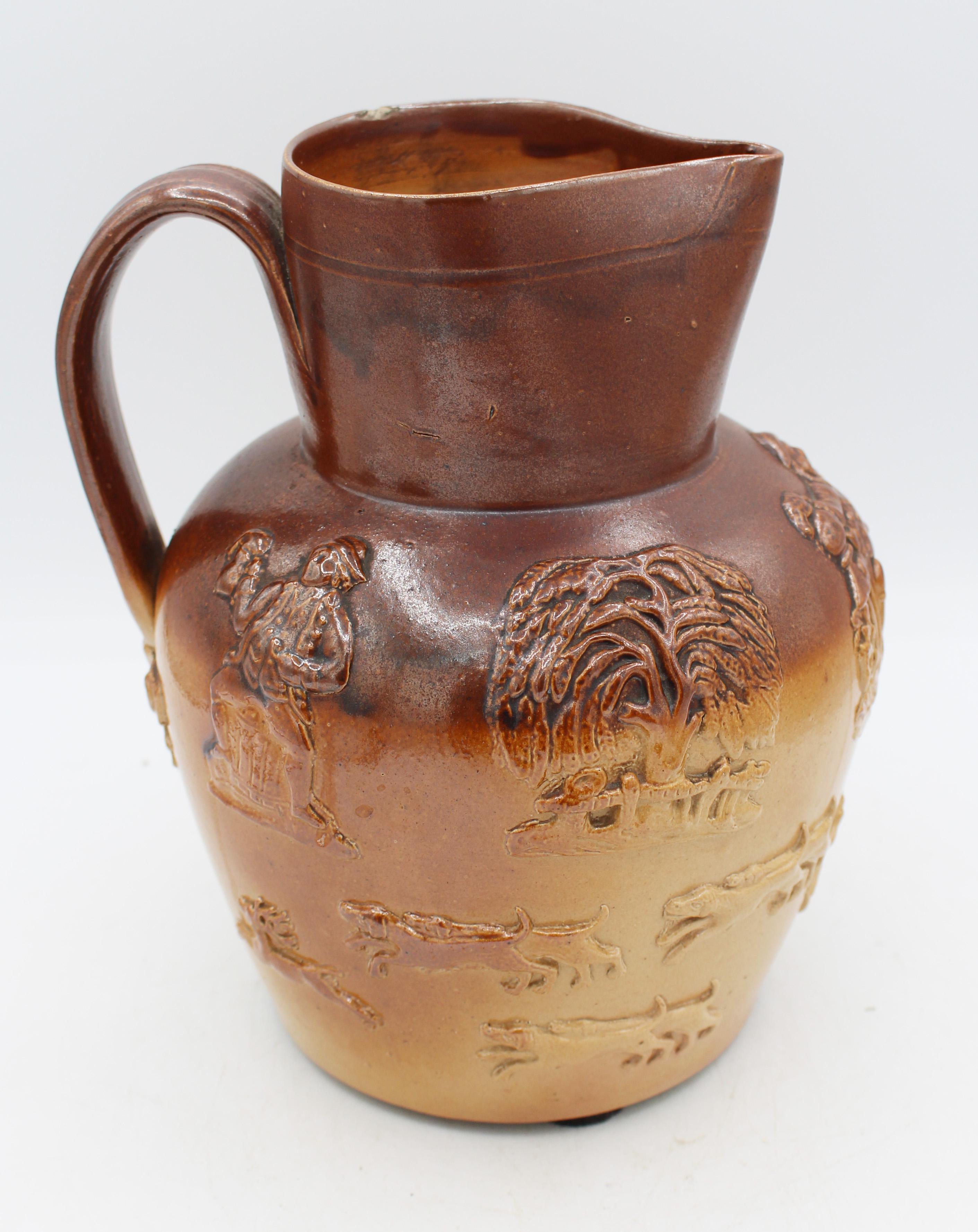 Late 19th Century Royal Doulton, Lambeth, London Stoneware Jug (Viktorianisch) im Angebot