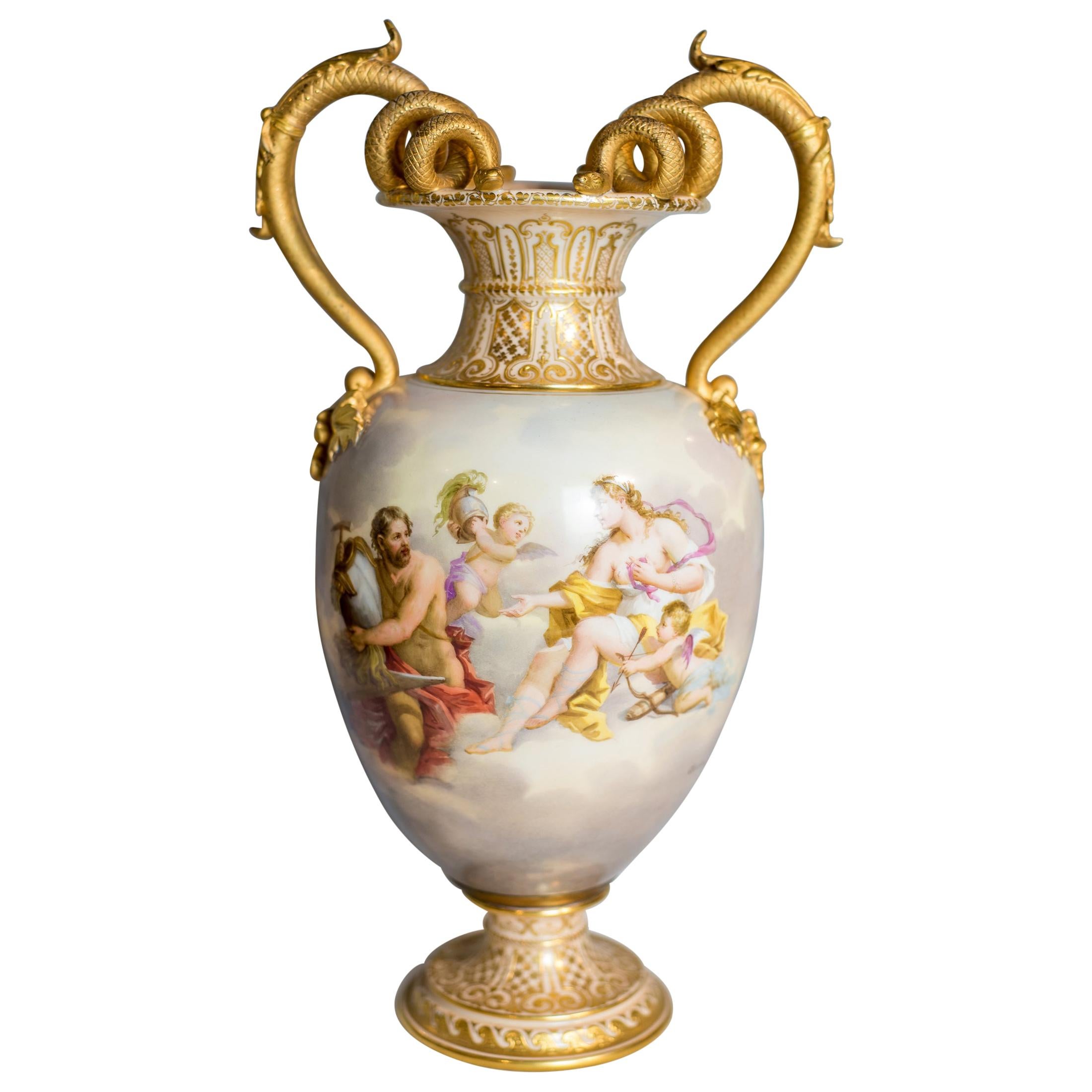 Vase en porcelaine Royal Vienna de la fin du 19ème siècle