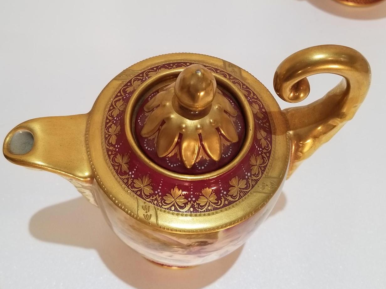 Fin du 19e siècle Sucre et crémier royal de Vienne sur soucoupes 9
