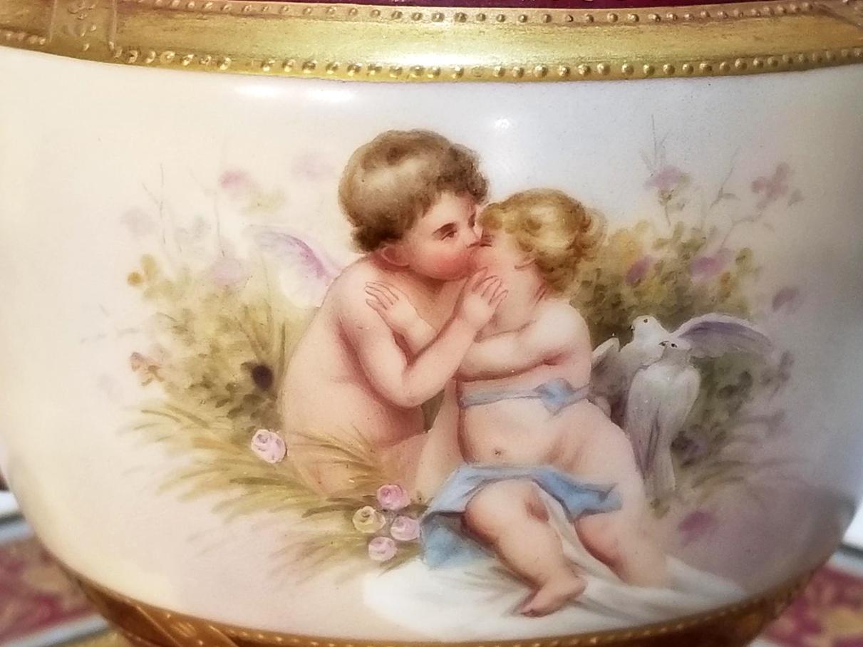 Allemand Fin du 19e siècle Sucre et crémier royal de Vienne sur soucoupes