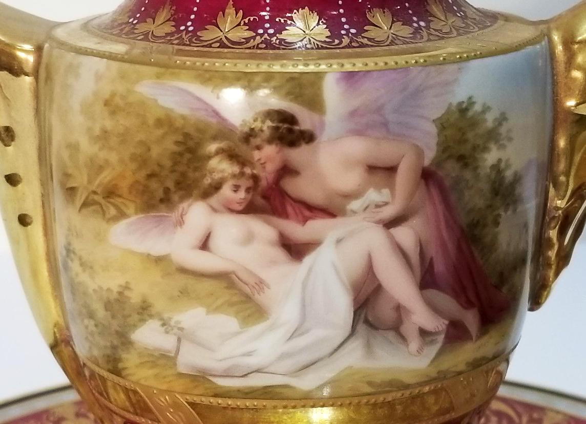 XIXe siècle Fin du 19e siècle Sucre et crémier royal de Vienne sur soucoupes