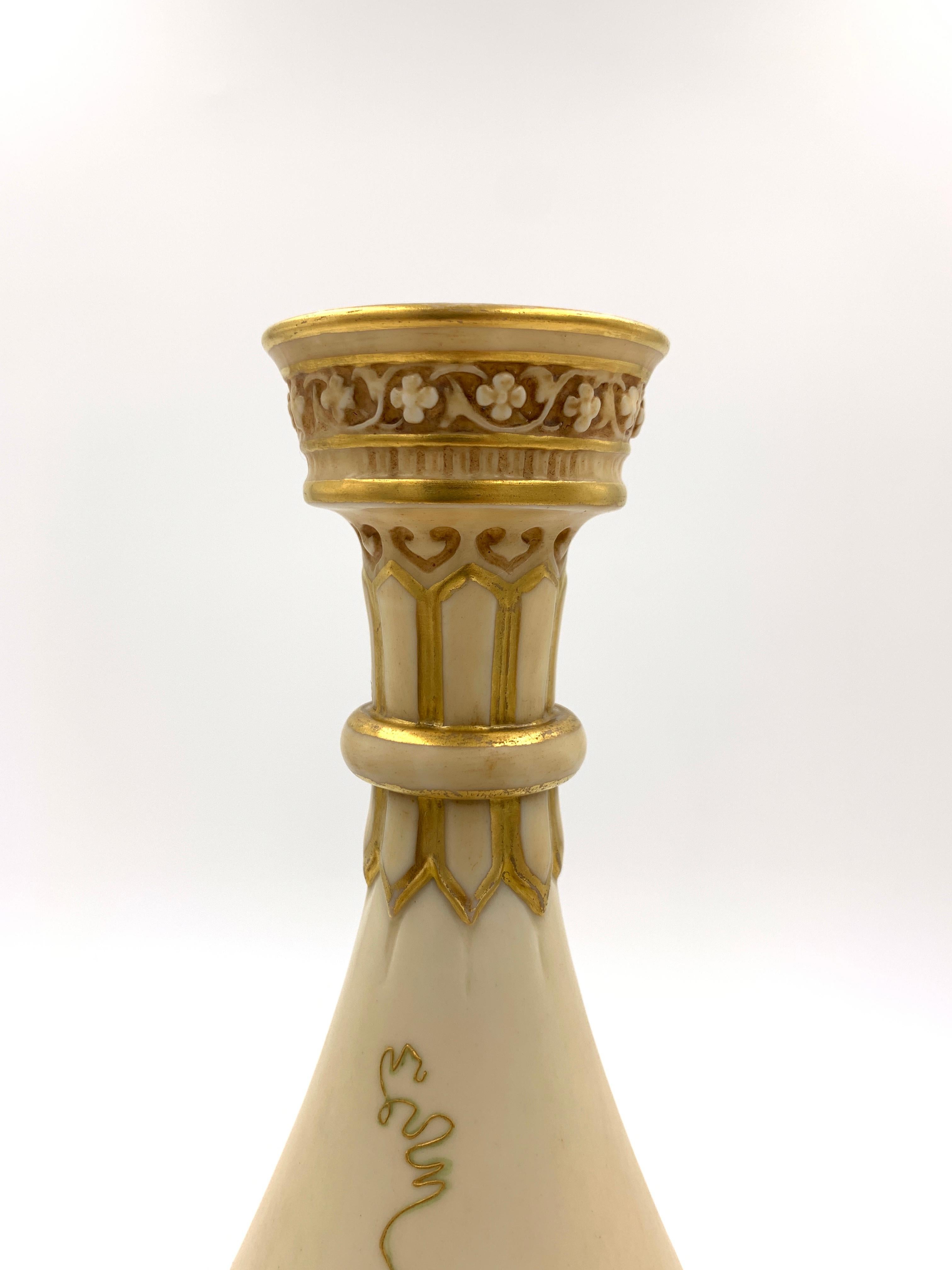 English Late 19th Century Royal Worcester Ceramic Bud Vase