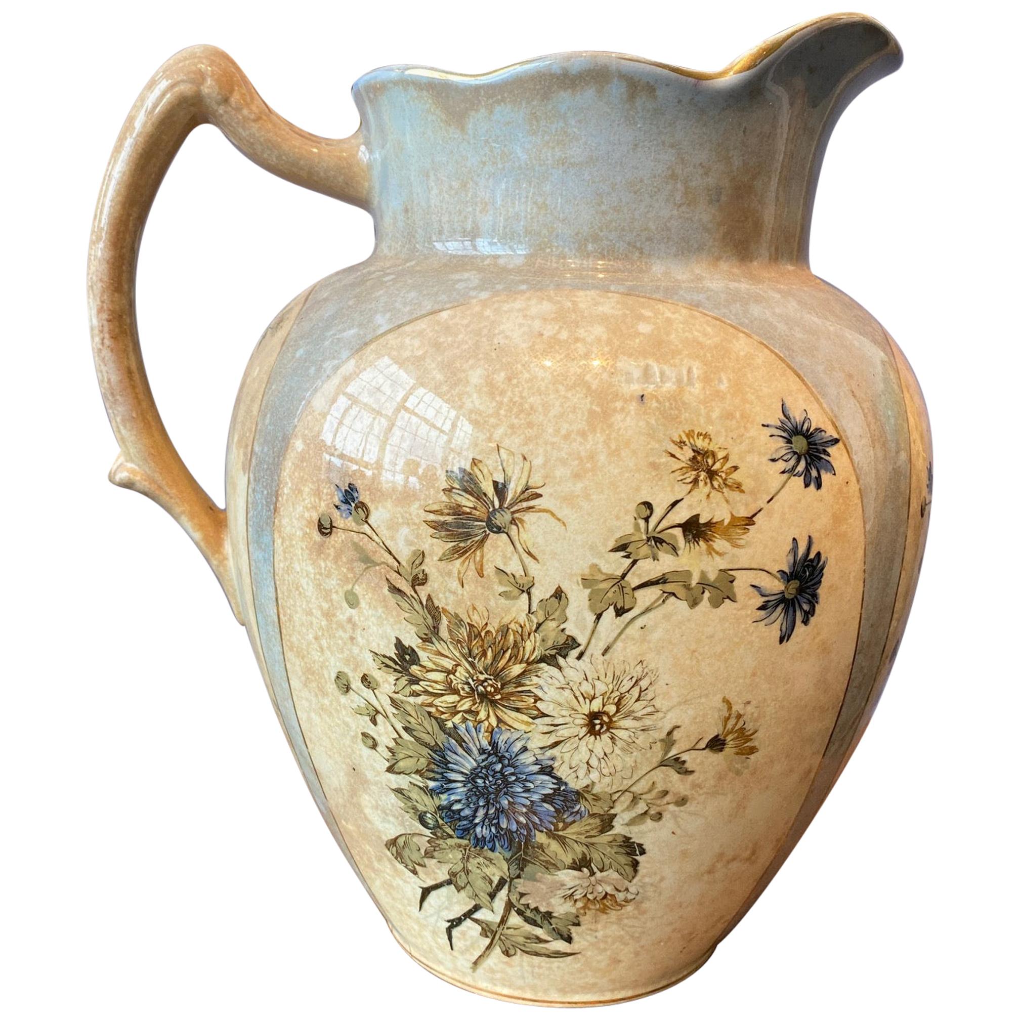 Late 19th Century Royce Ironstone Transferware Pitcher For Sale