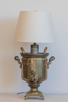 Late 19th Century Russian Brass Samovar Lamp