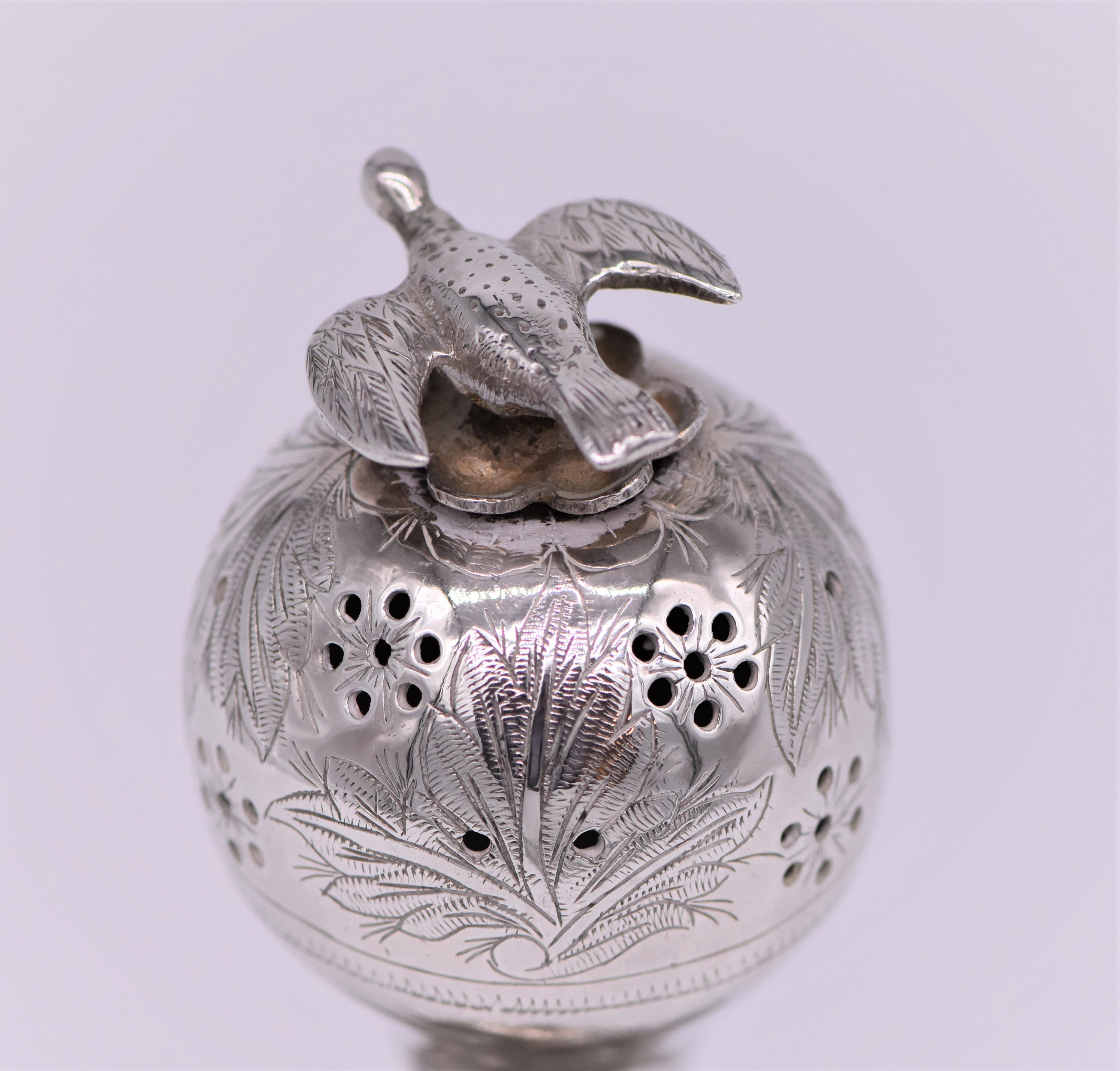 Hand-Crafted Late 19th Century Russian Empire Silver Spice Container