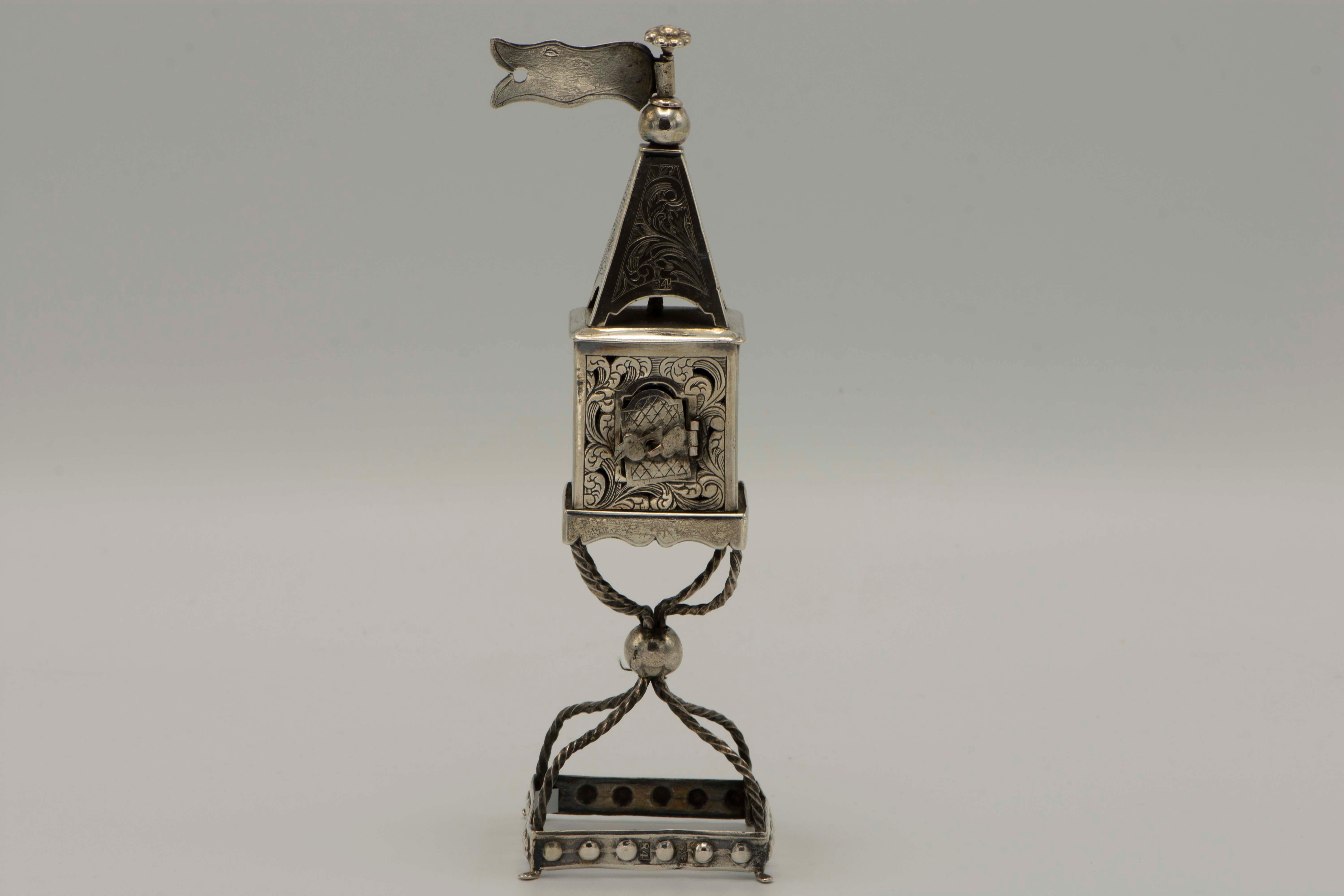 Late 19th Century Russian Empire Silver Spice Tower In Good Condition In New York, NY