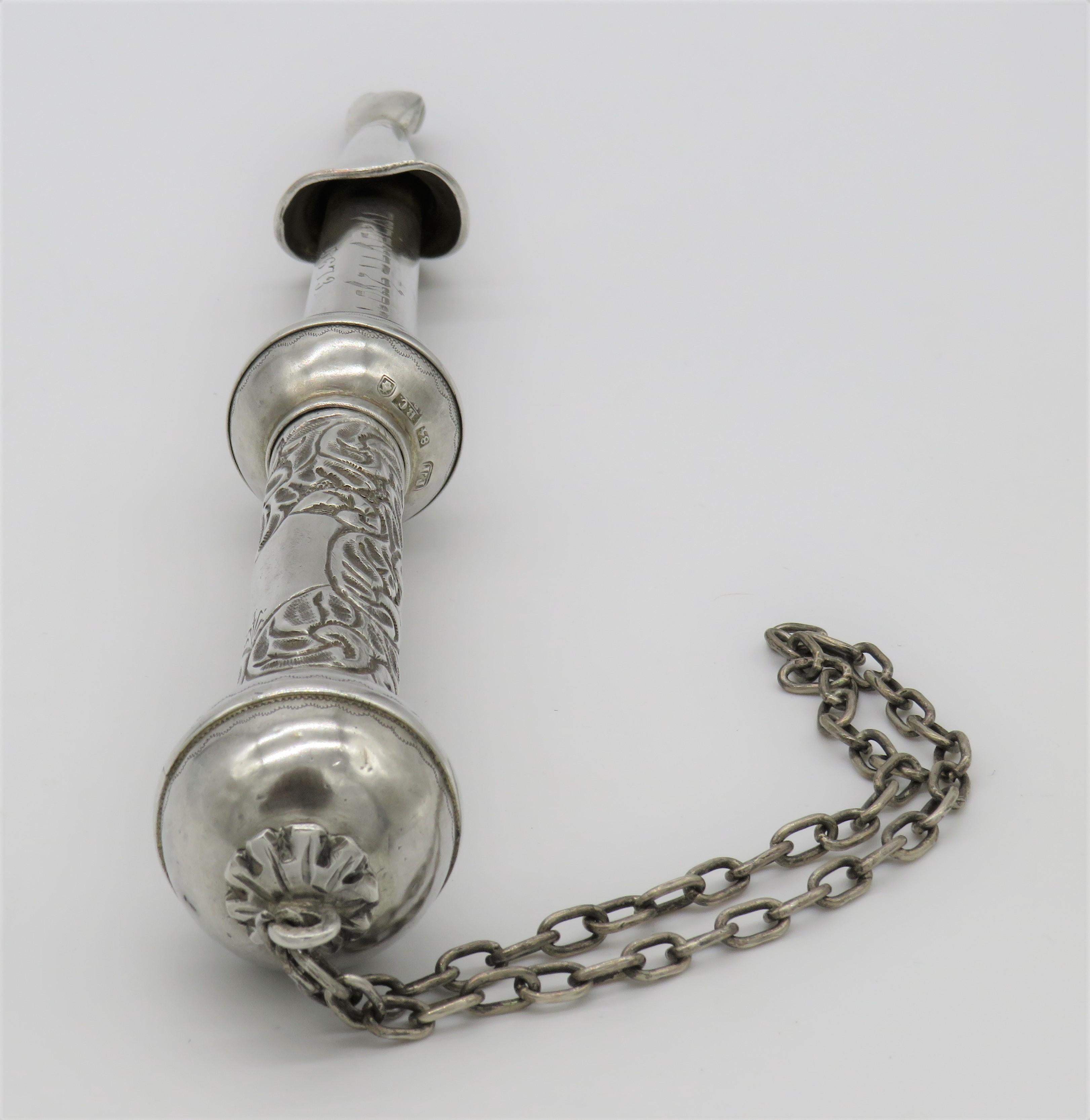 Late 19th Century Russian Silver Torah Pointer In Excellent Condition For Sale In New York, NY