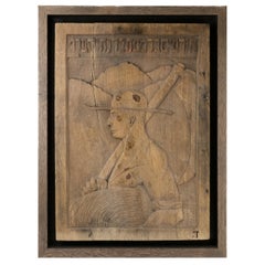 Late 19th Century Russian Wood Carving of a Jewish Pioneer