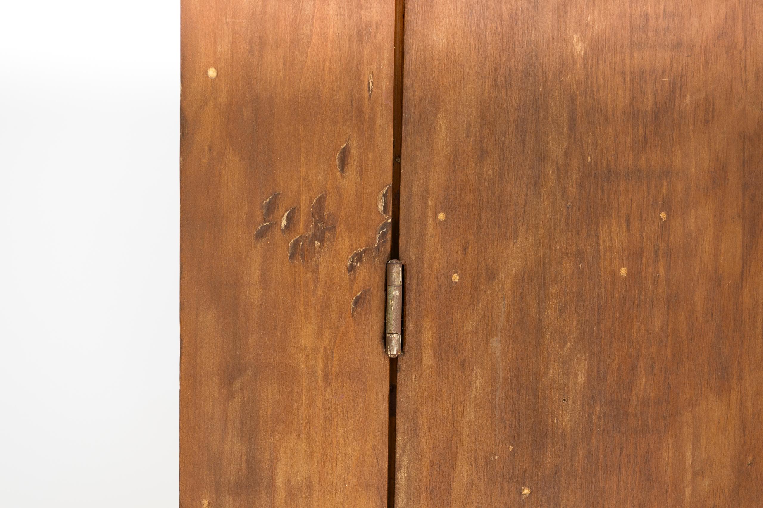 Woodwork Late 19th Century Rustic American Pine Cabinet For Sale