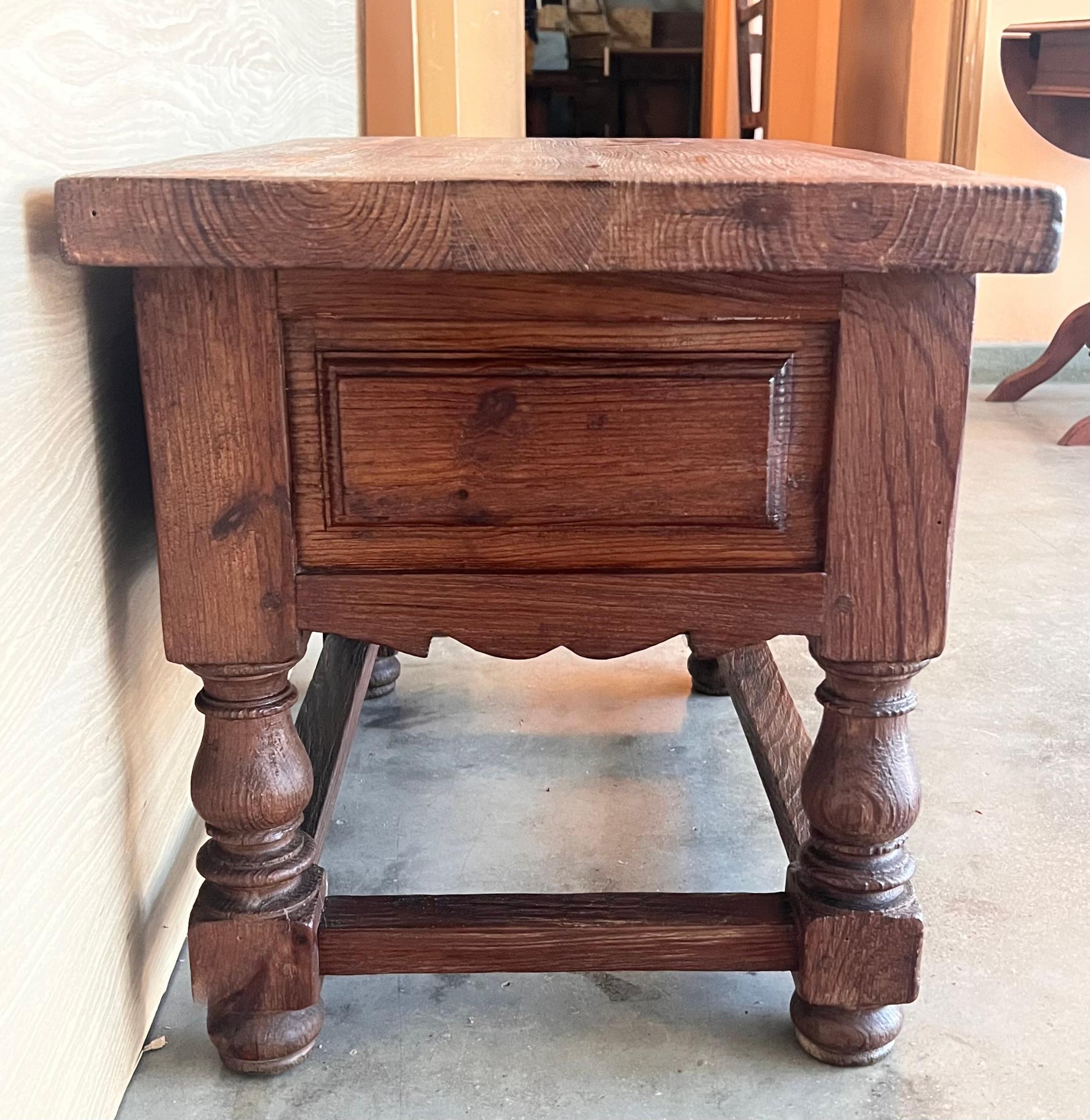 Late 19th Century Rustic Artisan Made Pyrenees Mountains Side Table End Table For Sale 3
