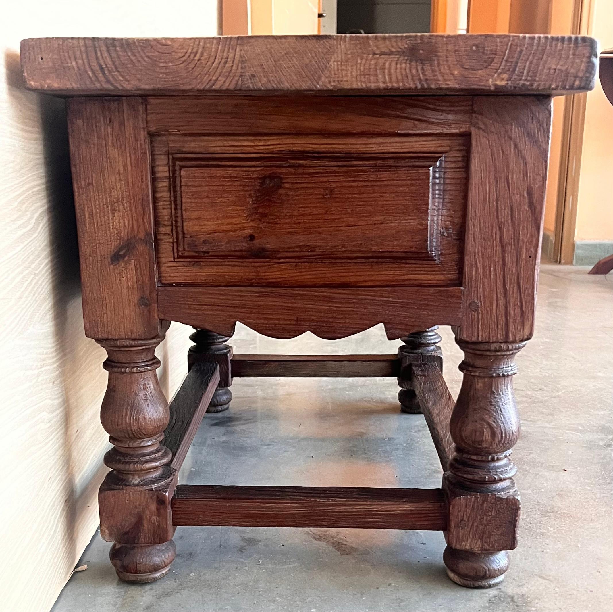 Late 19th Century Rustic Artisan Made Pyrenees Mountains Side Table End Table For Sale 5