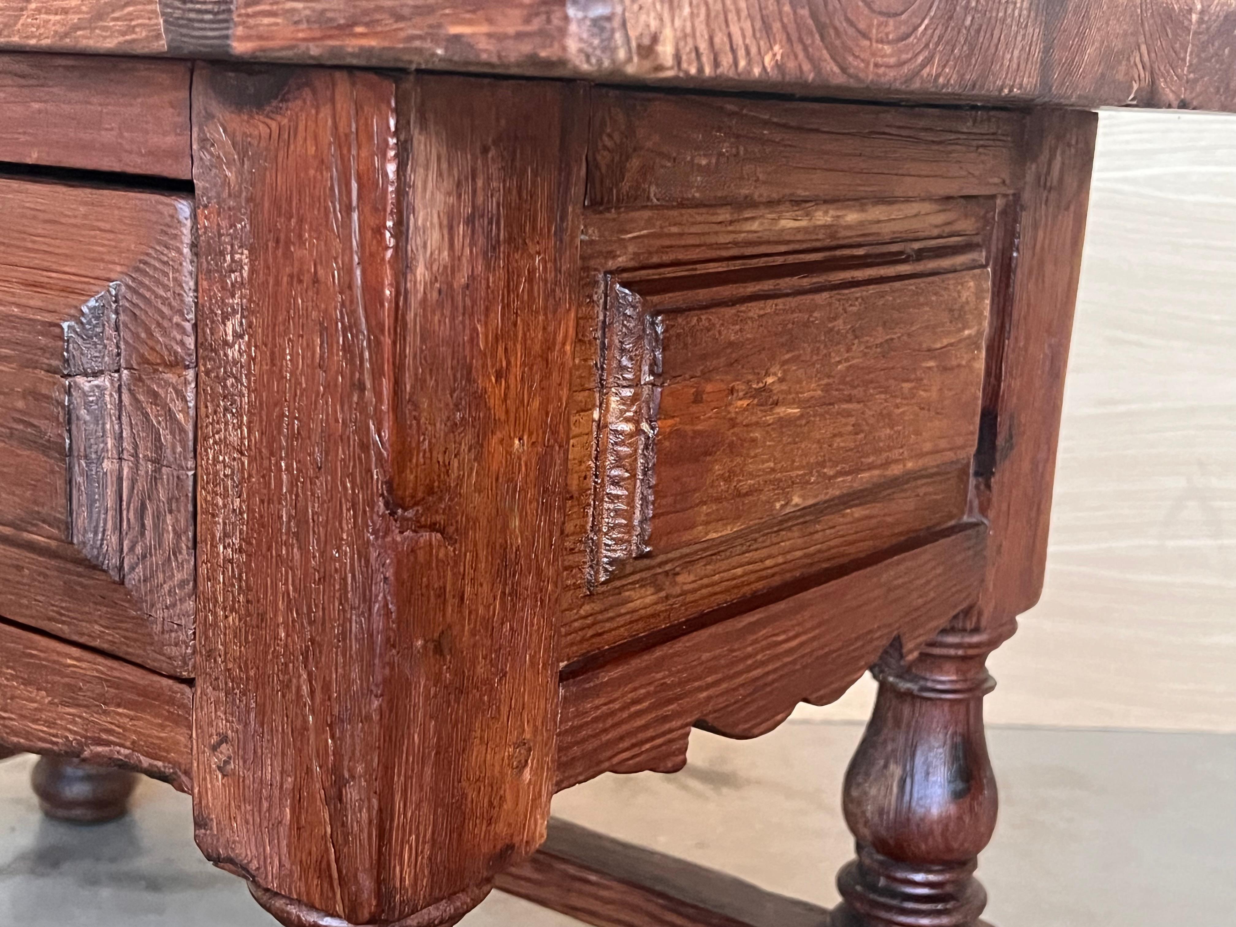 Late 19th Century Rustic Artisan Made Pyrenees Mountains Side Table End Table For Sale 8